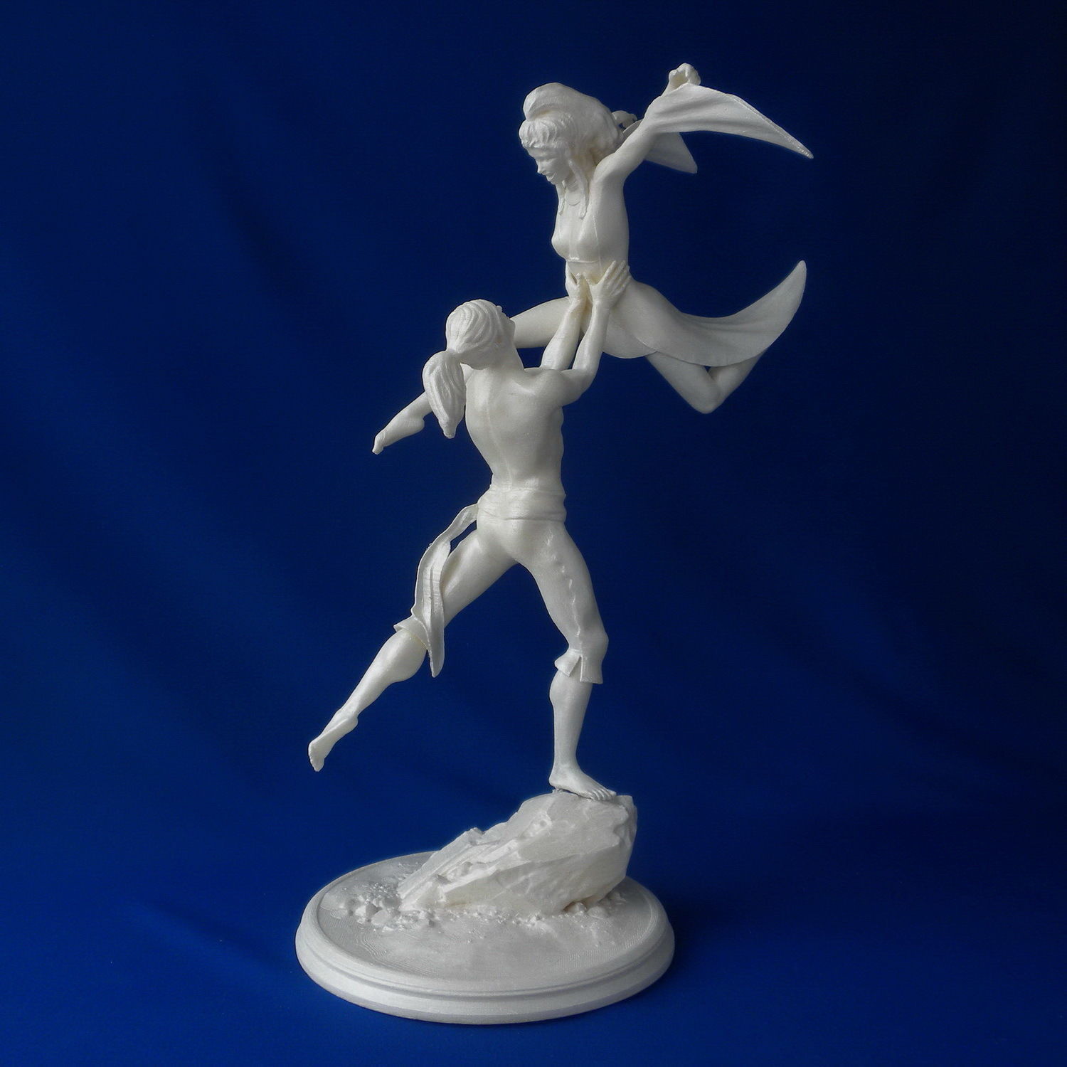 Firebird statue of woman and man 3D print model_4