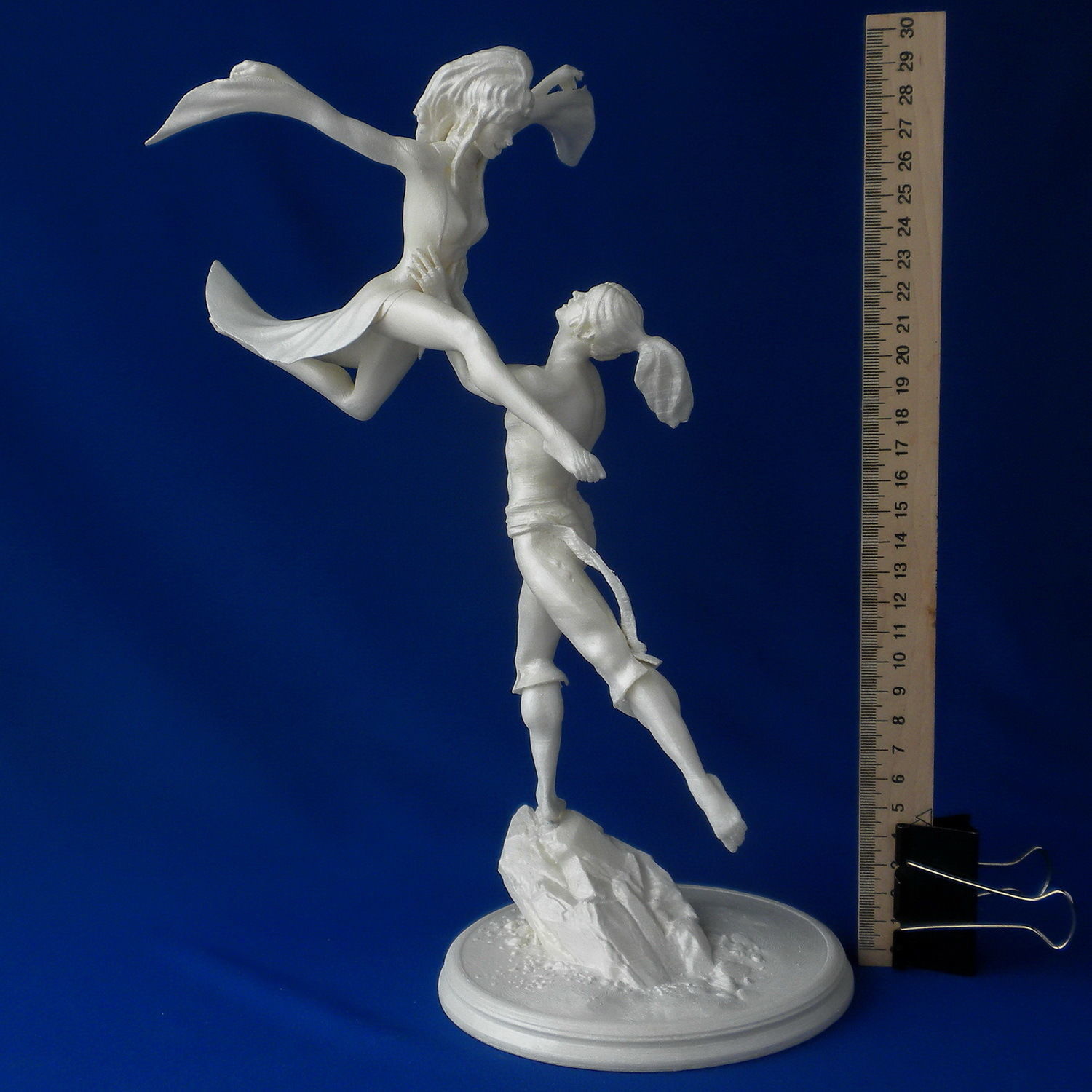 Firebird statue of woman and man 3D print model_7