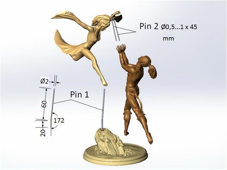Firebird statue of woman and man 3D print model_10