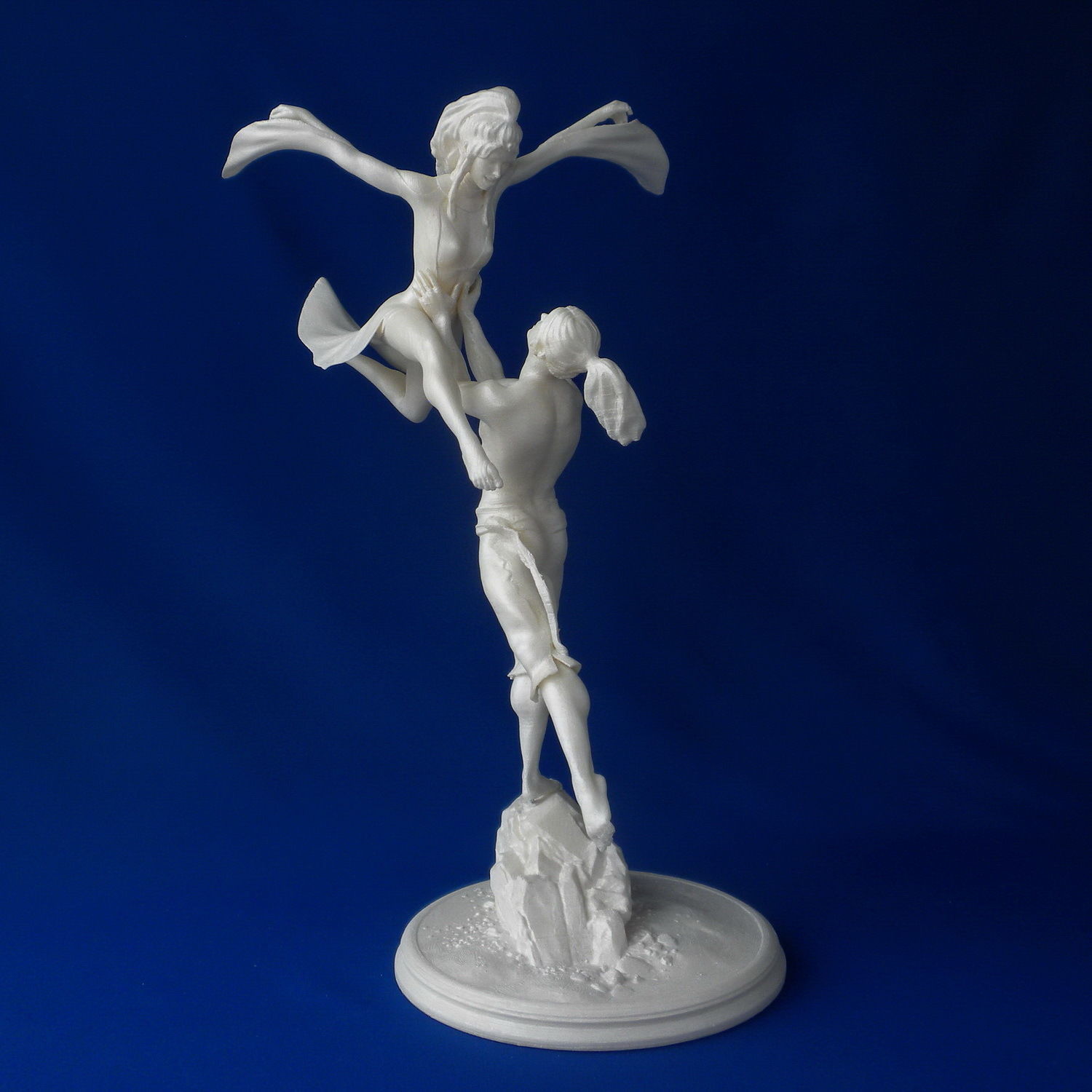 Firebird statue of woman and man 3D print model_1