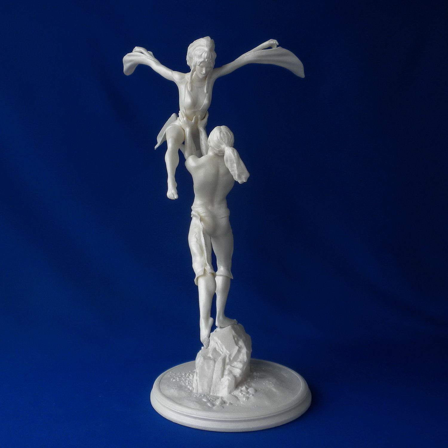 Firebird statue of woman and man 3D print model_2