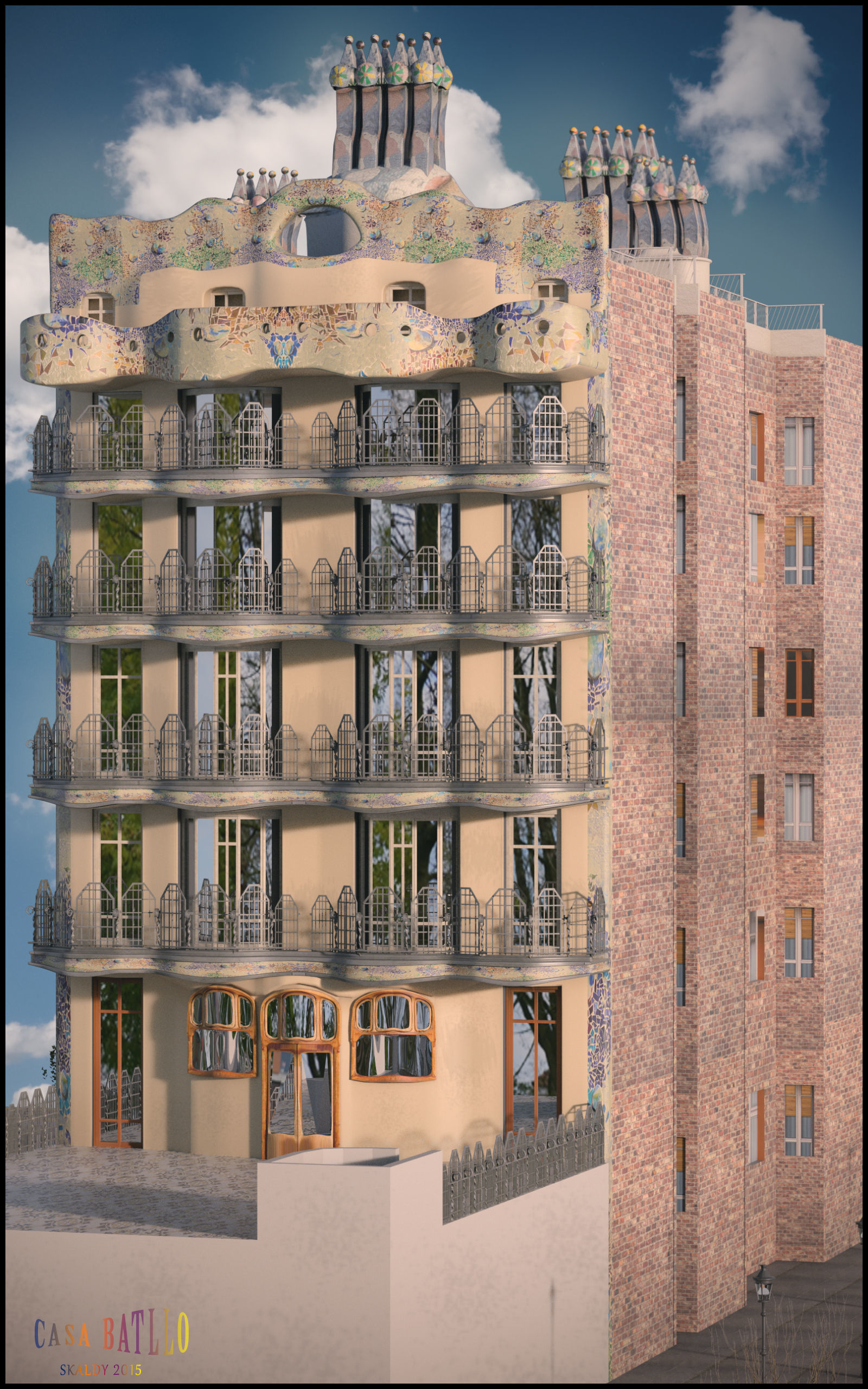 Casa Batllo Low-poly 3D model_3