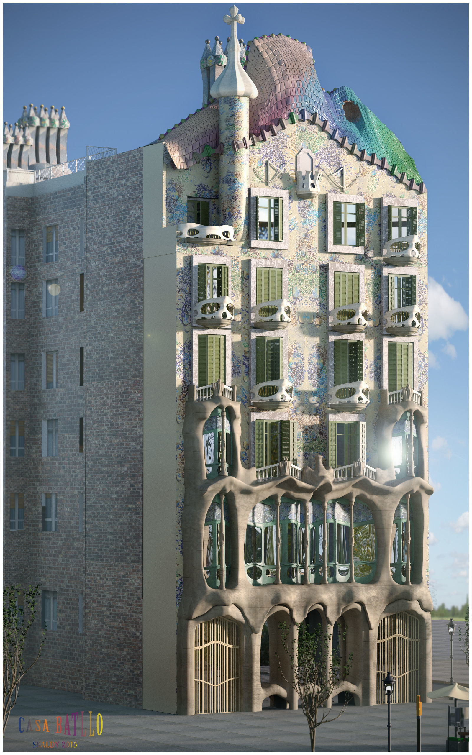 Casa Batllo Low-poly 3D model_6