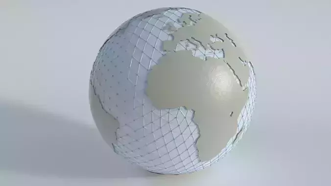3D Globe with lines 3D model