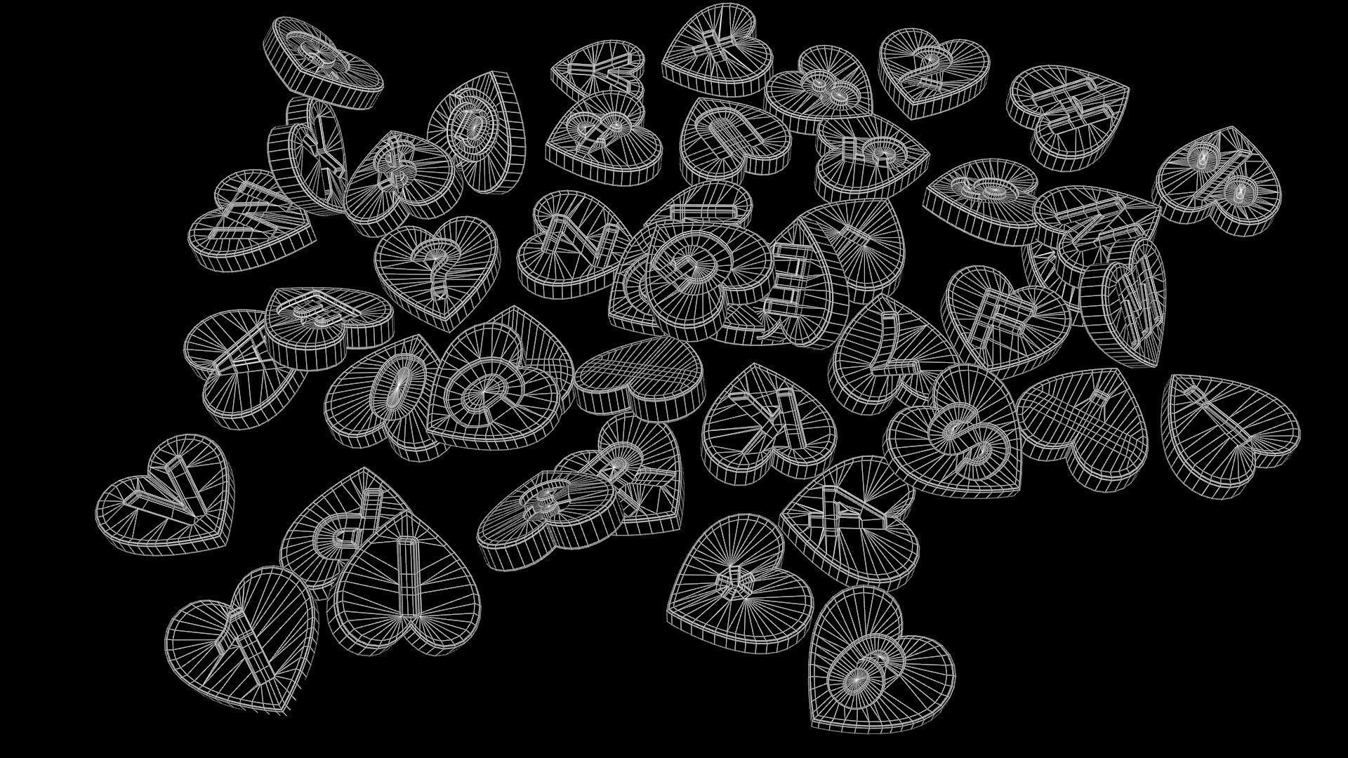  3d model  Letters love shape 3D model_14