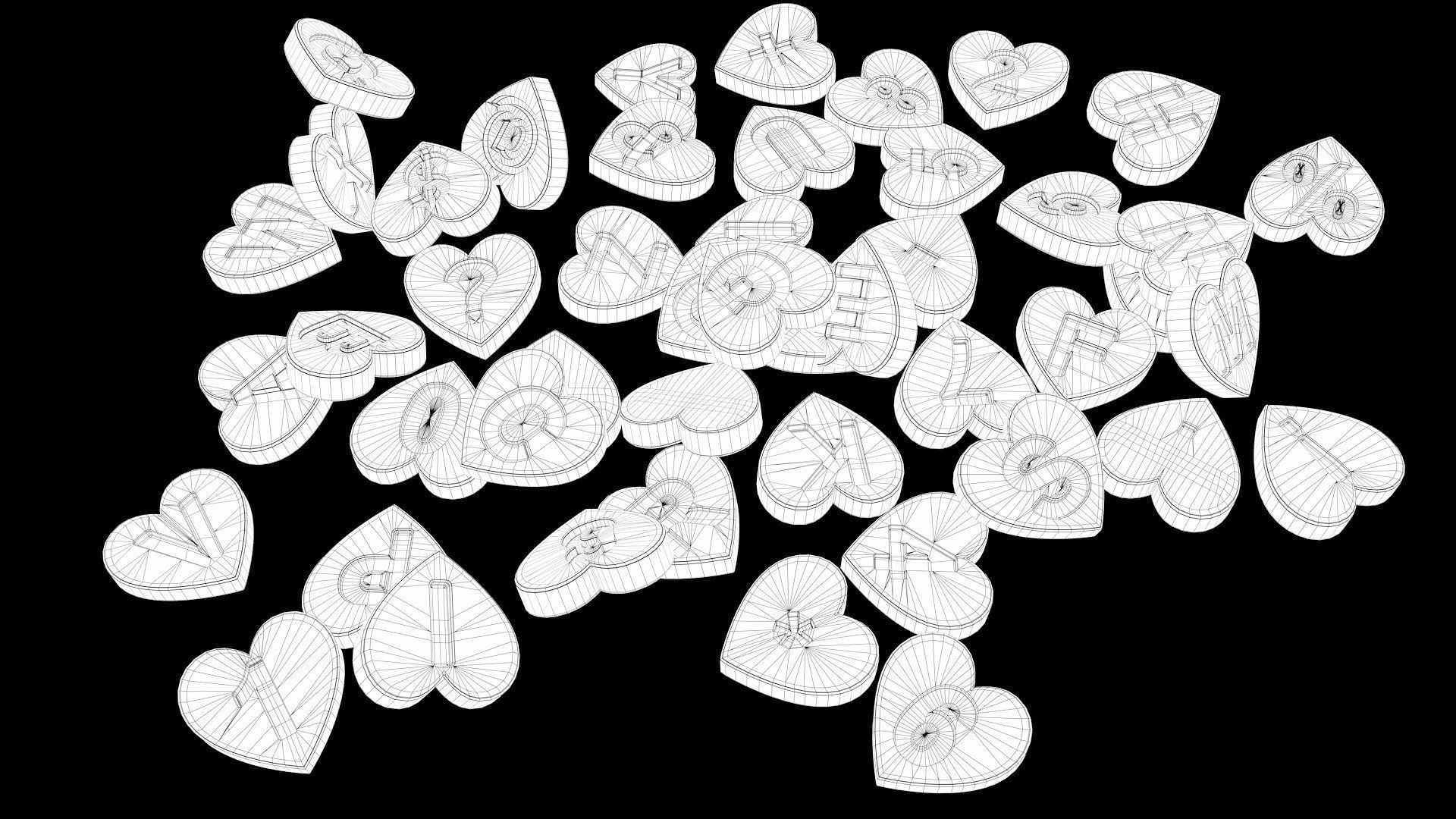  3d model  Letters love shape 3D model_15