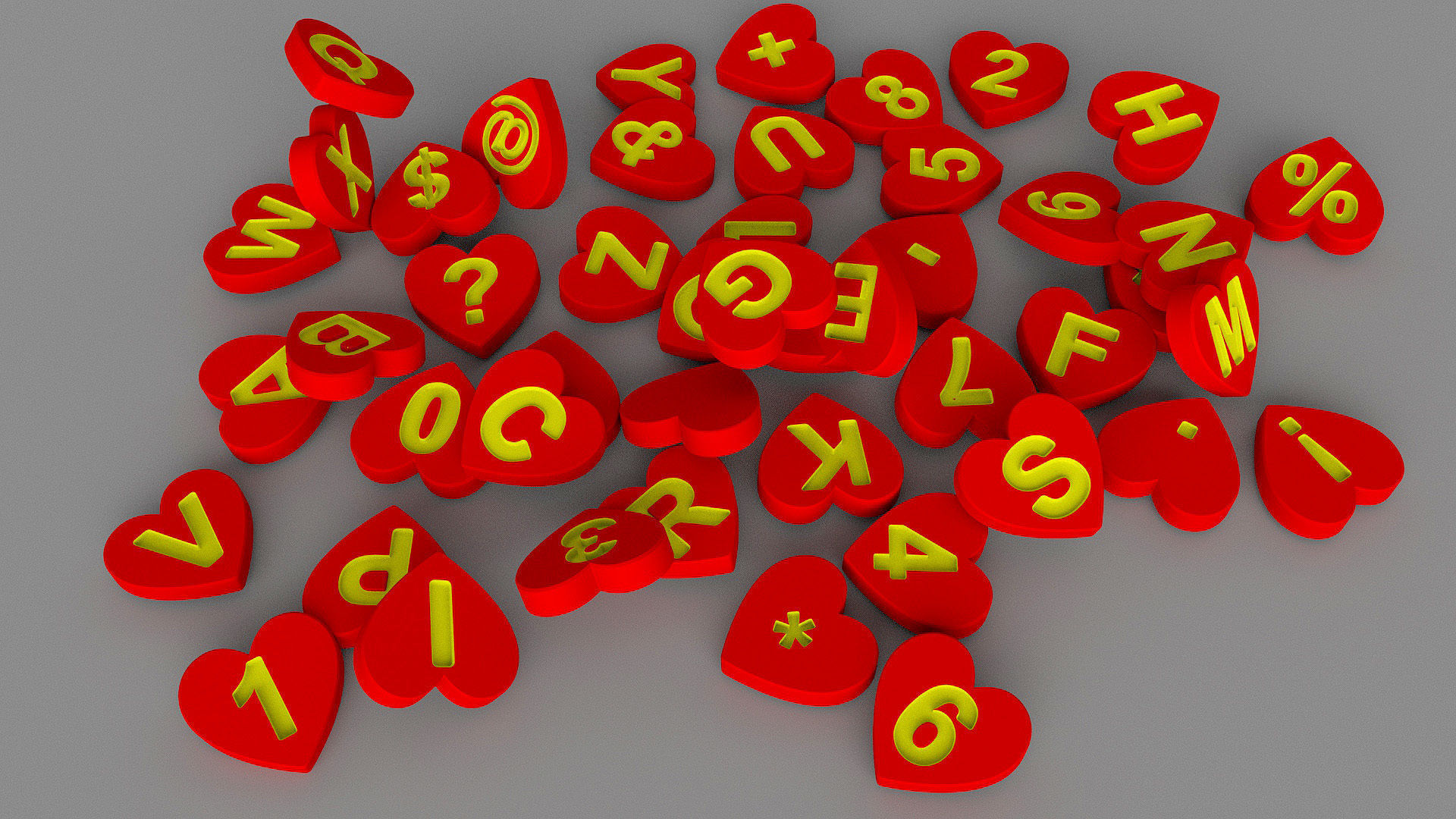  3d model  Letters love shape 3D model_8