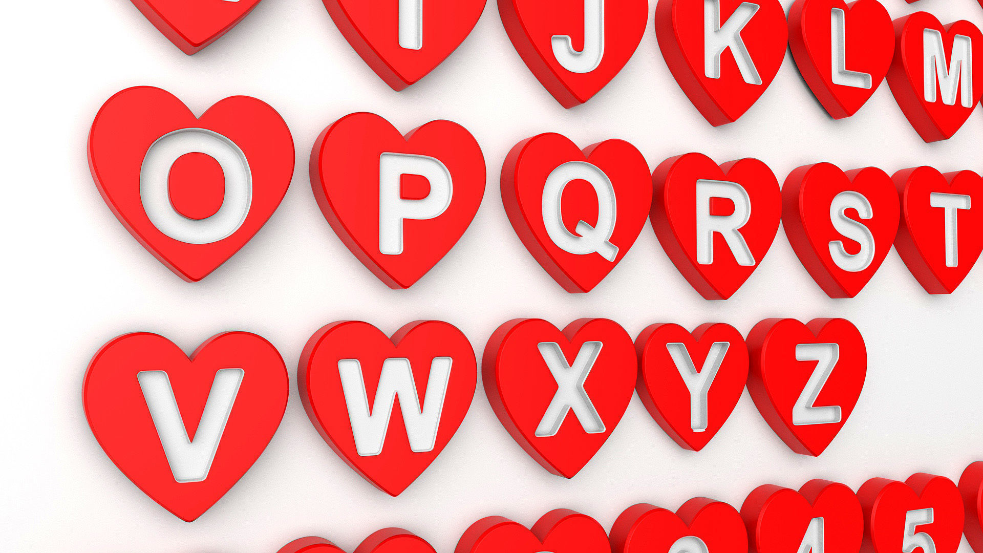  3d model  Letters love shape 3D model_11