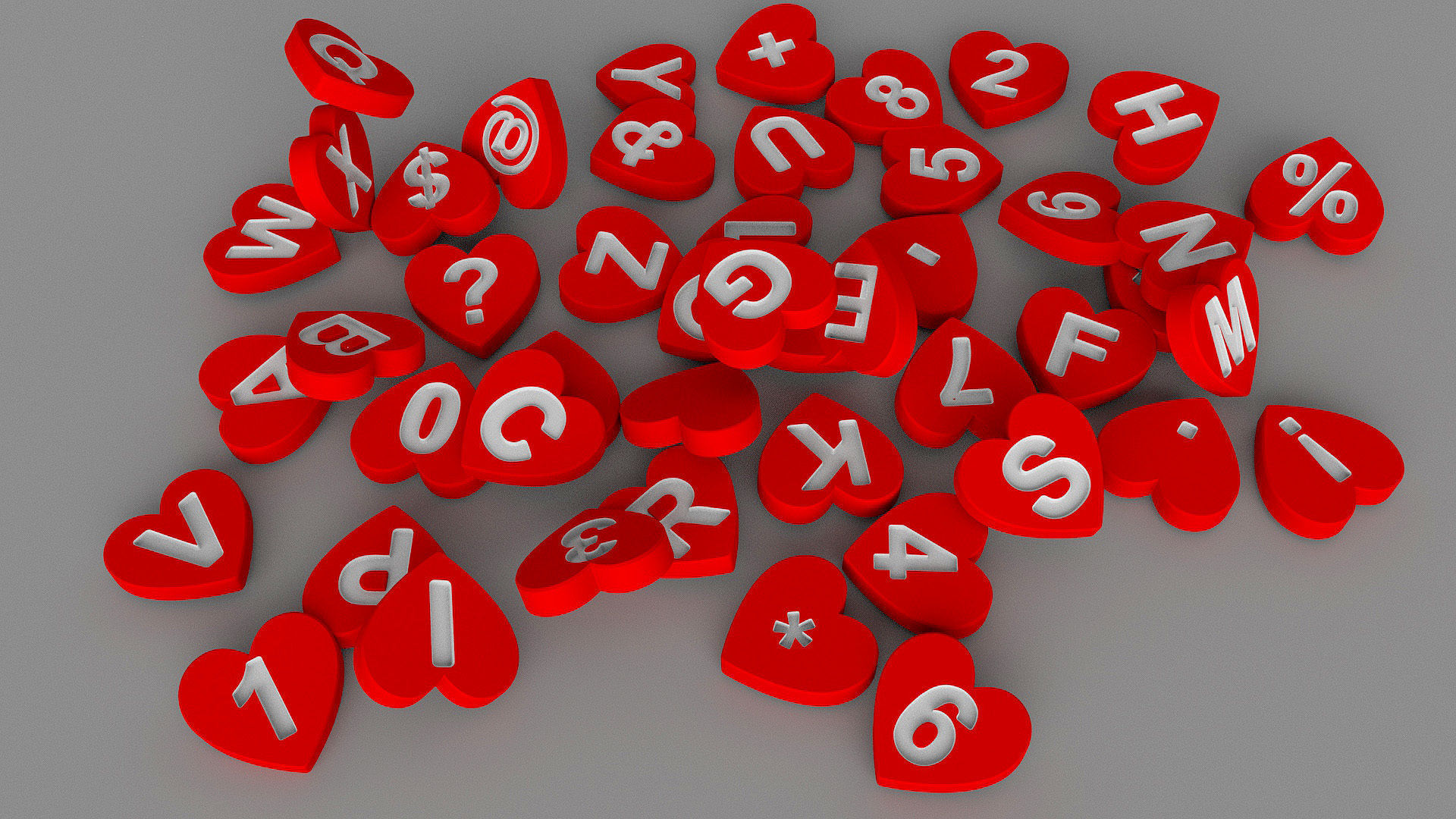  3d model  Letters love shape 3D model_6