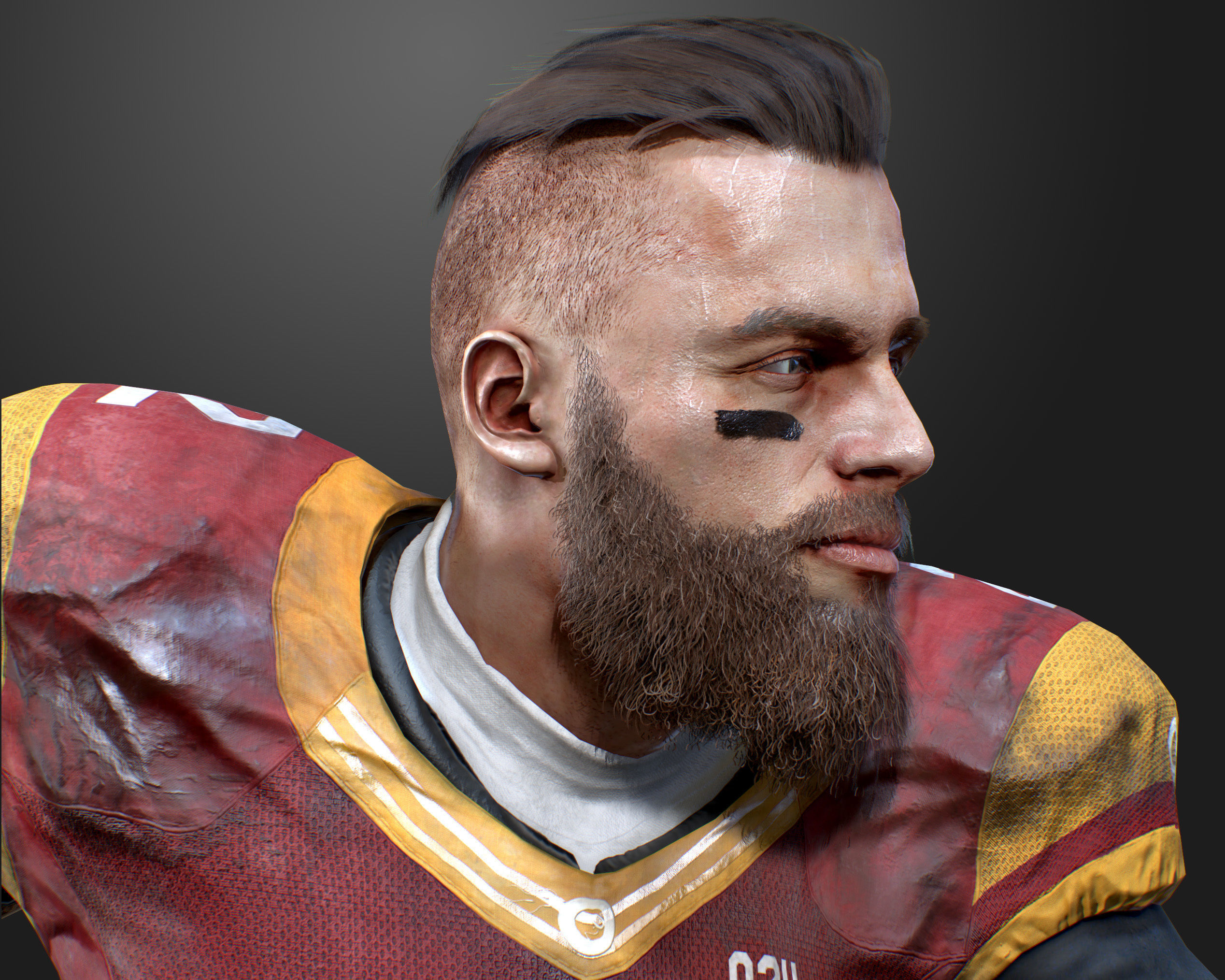 American Football Player- ANimated Low-poly 3D model_2