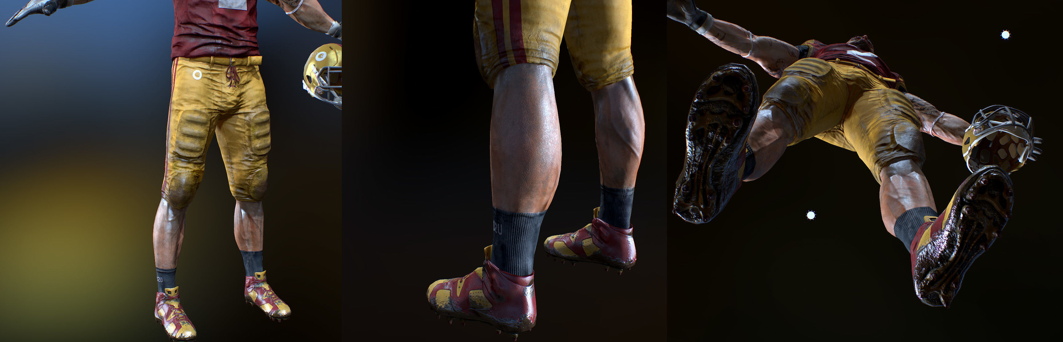 American Football Player- ANimated Low-poly 3D model_4