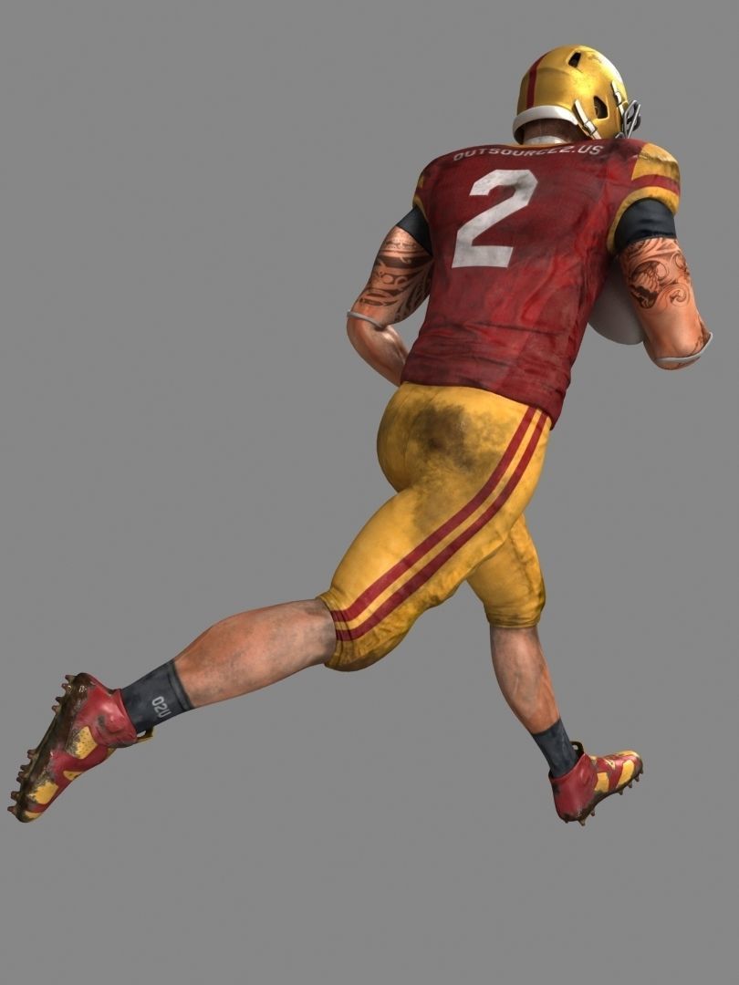 American Football Player- ANimated Low-poly 3D model_13