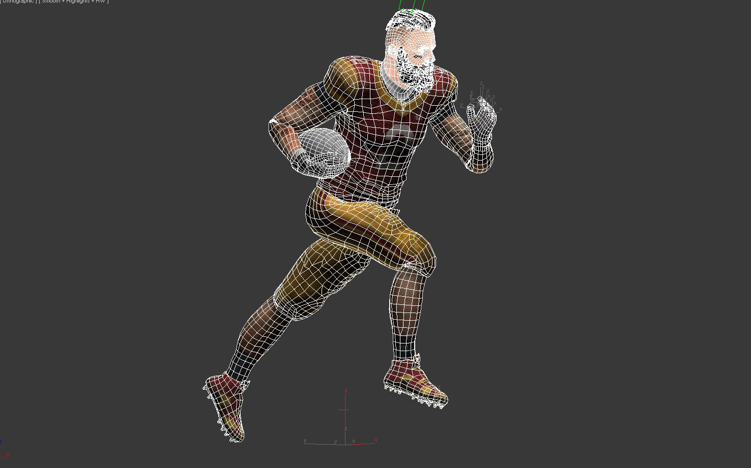 American Football Player- ANimated Low-poly 3D model_17
