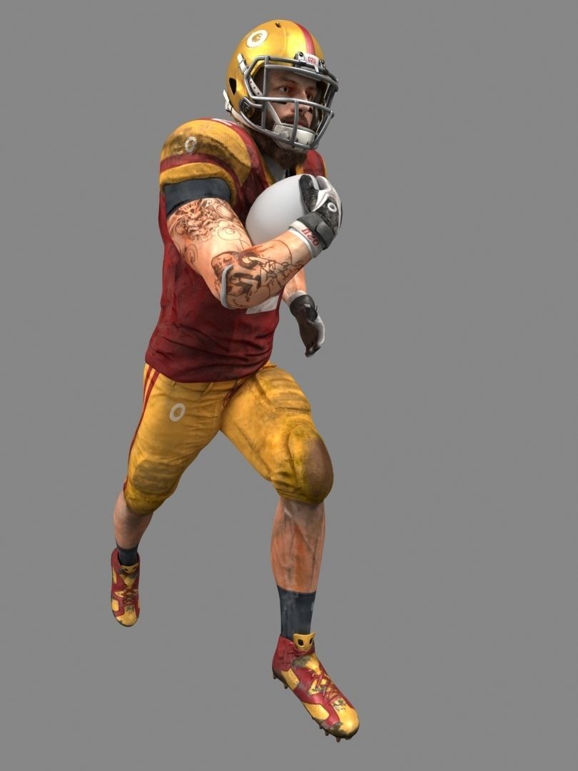 American Football Player- ANimated Low-poly 3D model_14