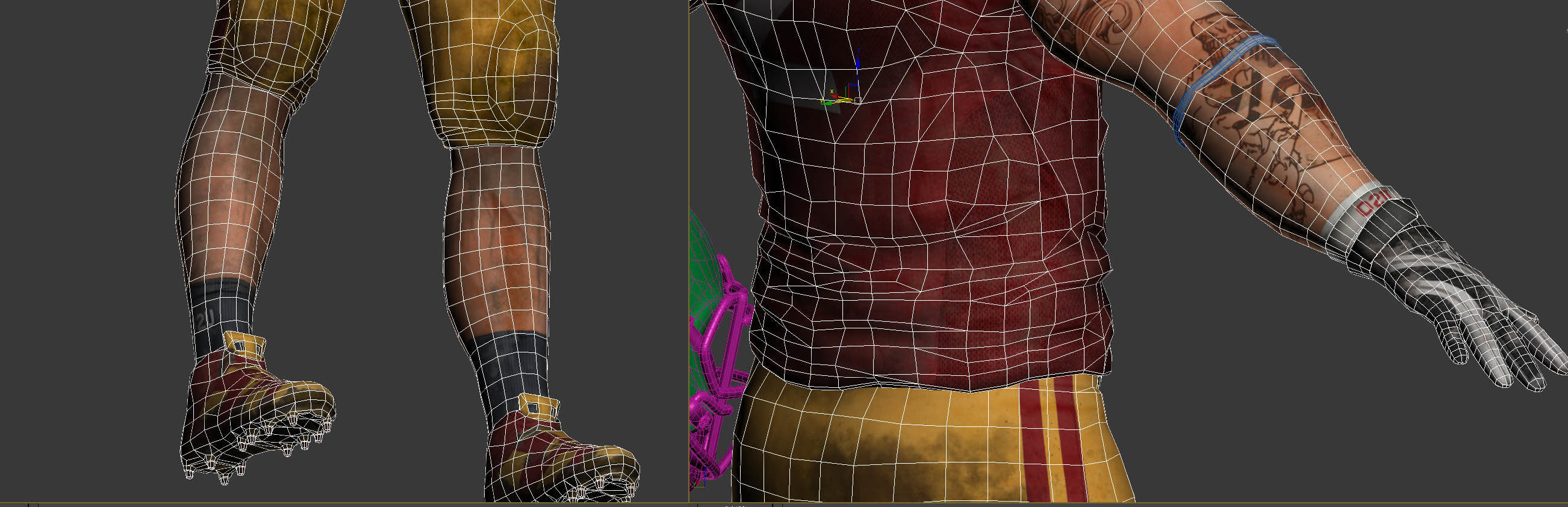 American Football Player- ANimated Low-poly 3D model_8