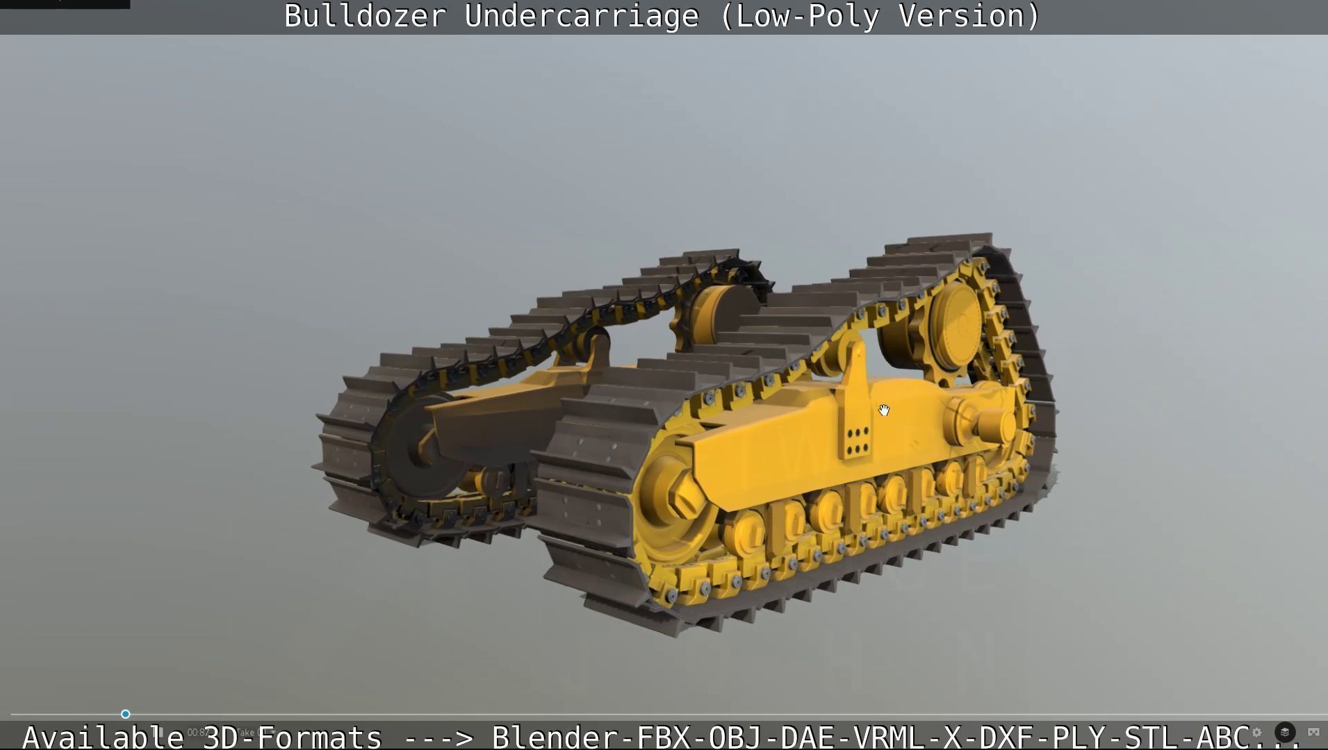 Bulldozer Undercarriage Rigged and Animated - Low-Poly Version Low-poly 3D model_38