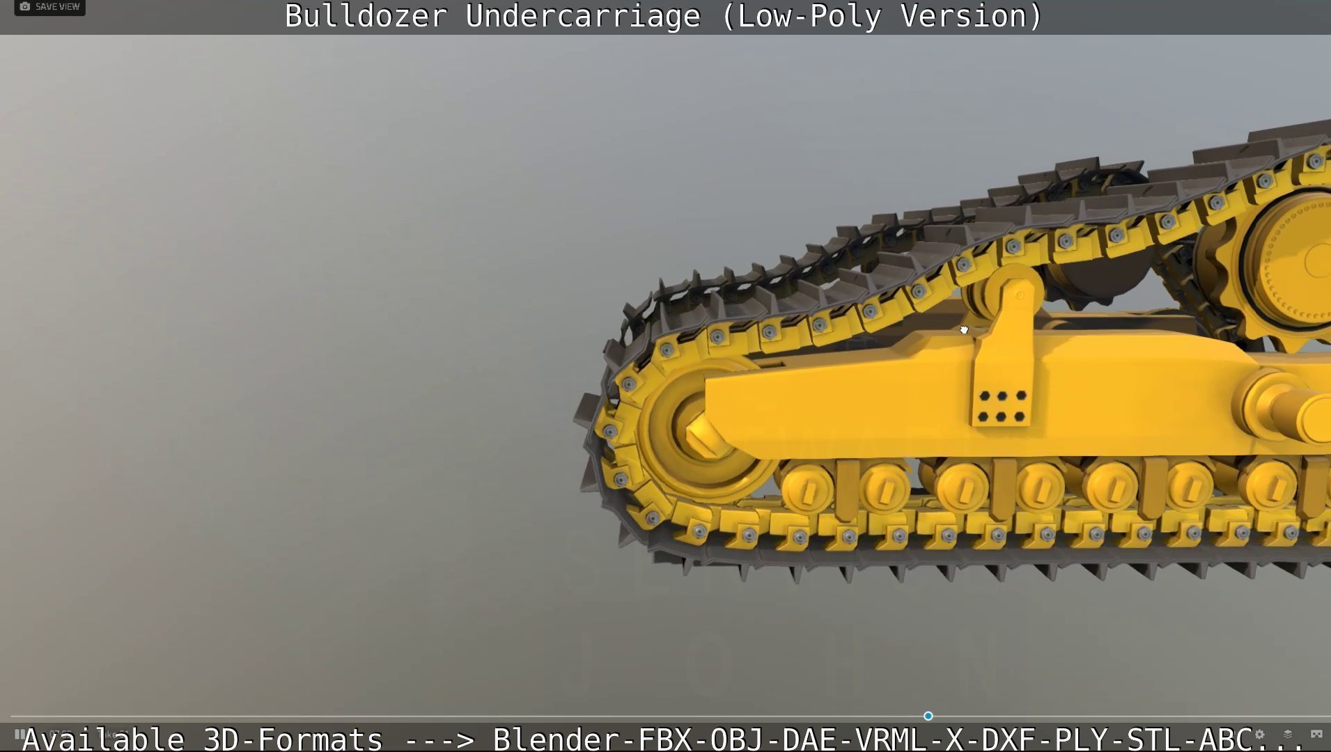 Bulldozer Undercarriage Rigged and Animated - Low-Poly Version Low-poly 3D model_11