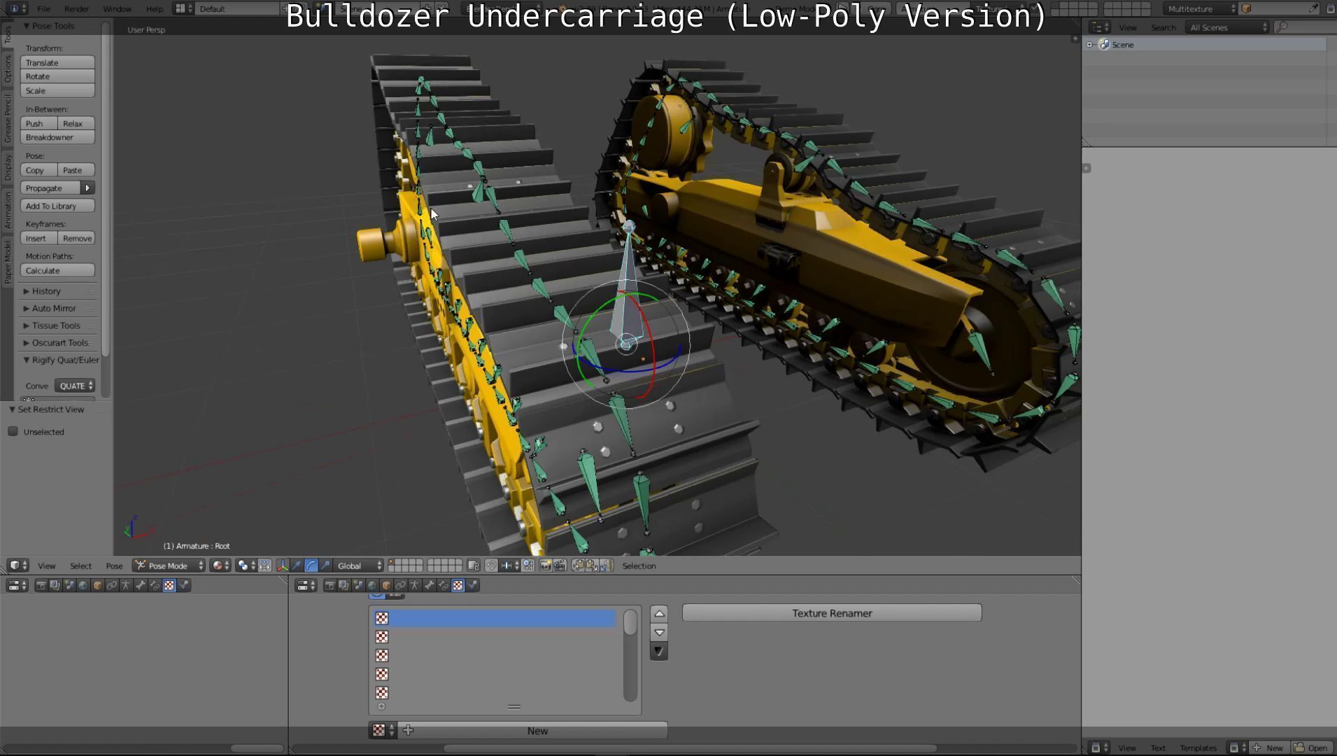 Bulldozer Undercarriage Rigged and Animated - Low-Poly Version Low-poly 3D model_14
