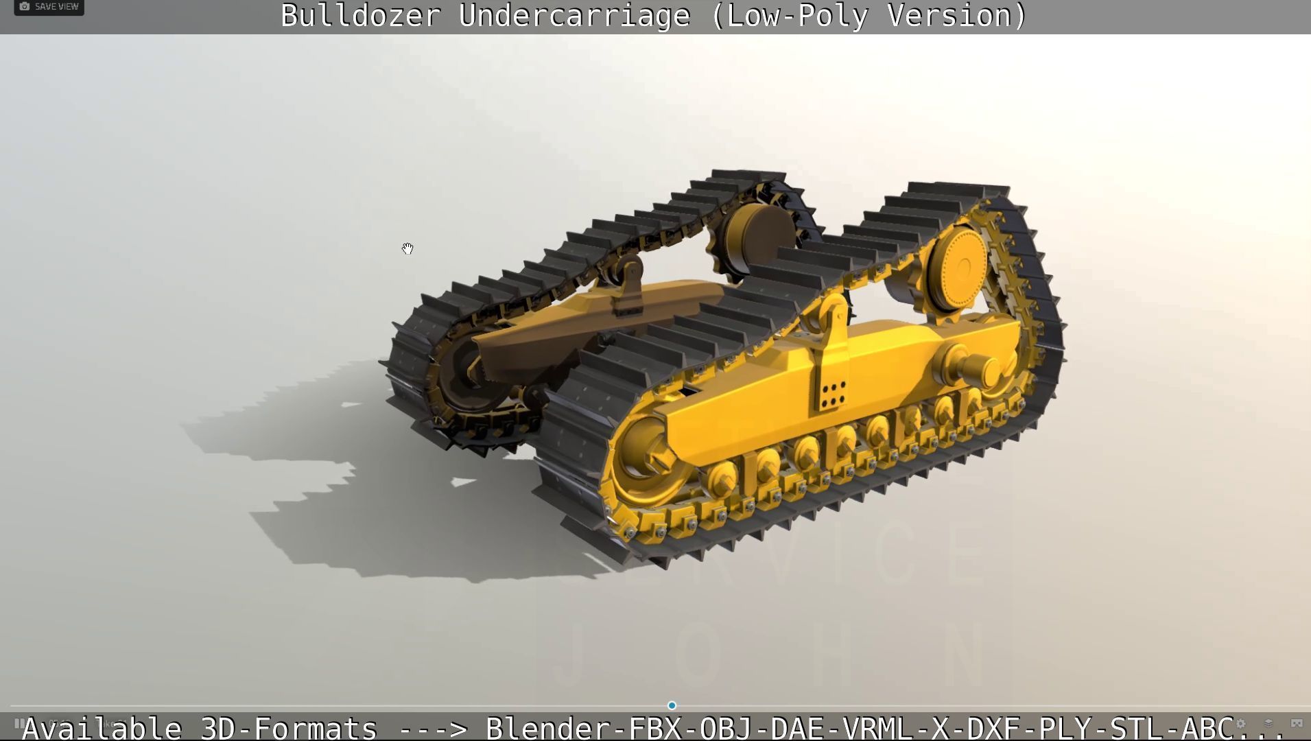 Bulldozer Undercarriage Rigged and Animated - Low-Poly Version Low-poly 3D model_3