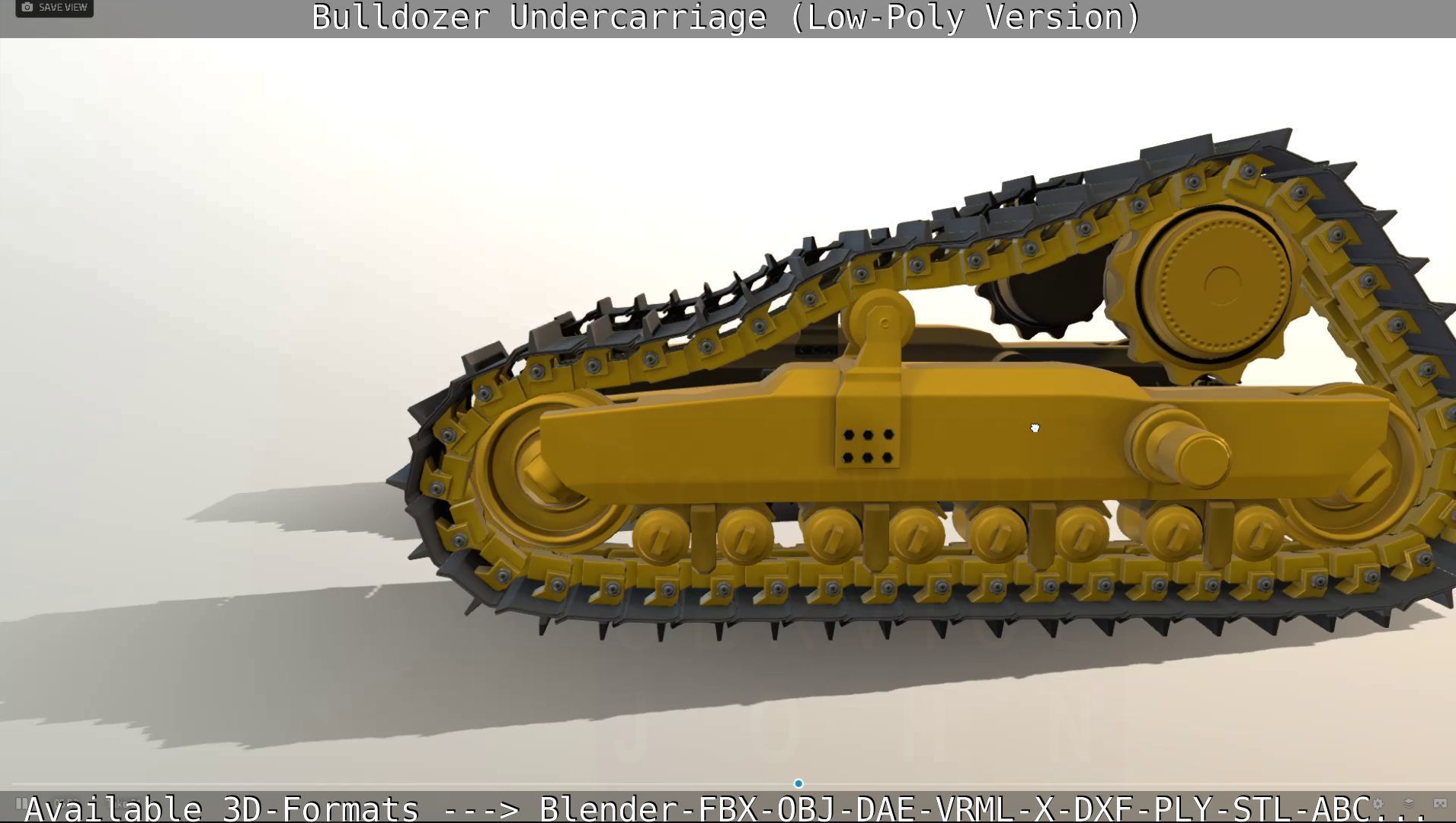 Bulldozer Undercarriage Rigged and Animated - Low-Poly Version Low-poly 3D model_10