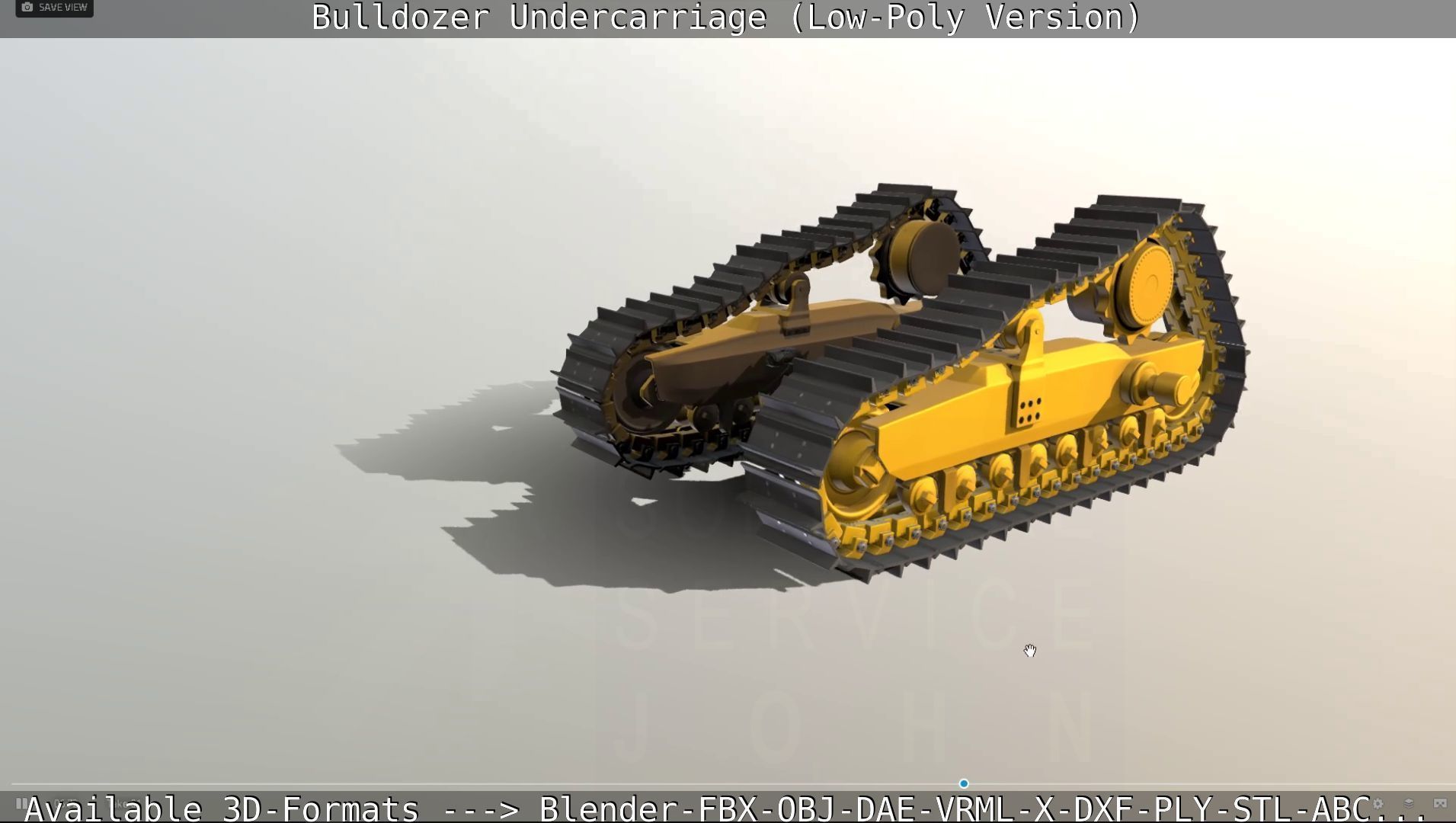 Bulldozer Undercarriage Rigged and Animated - Low-Poly Version Low-poly 3D model_6