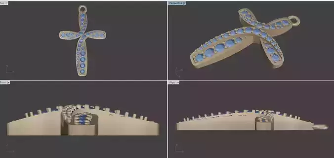 cross pave diamond pendent 