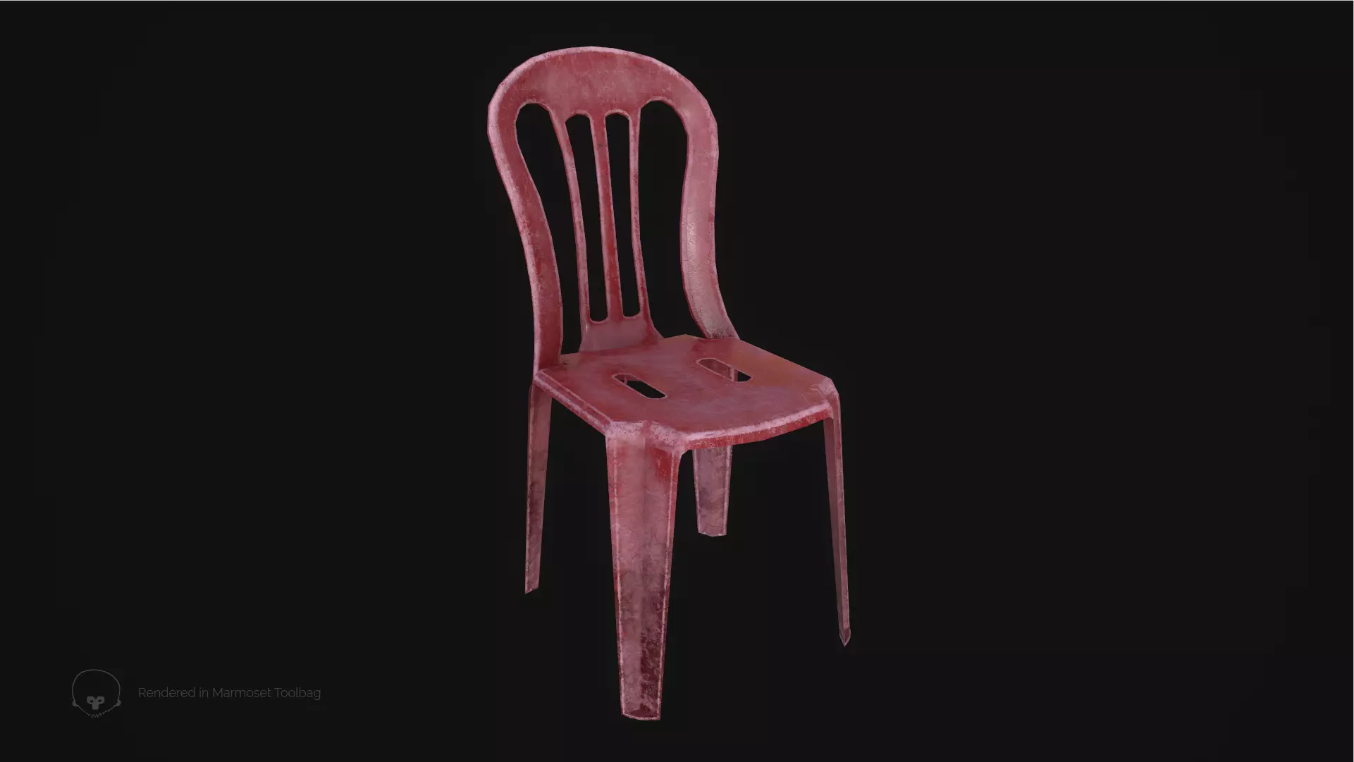 Old Plastic Chair Low-poly 3D model