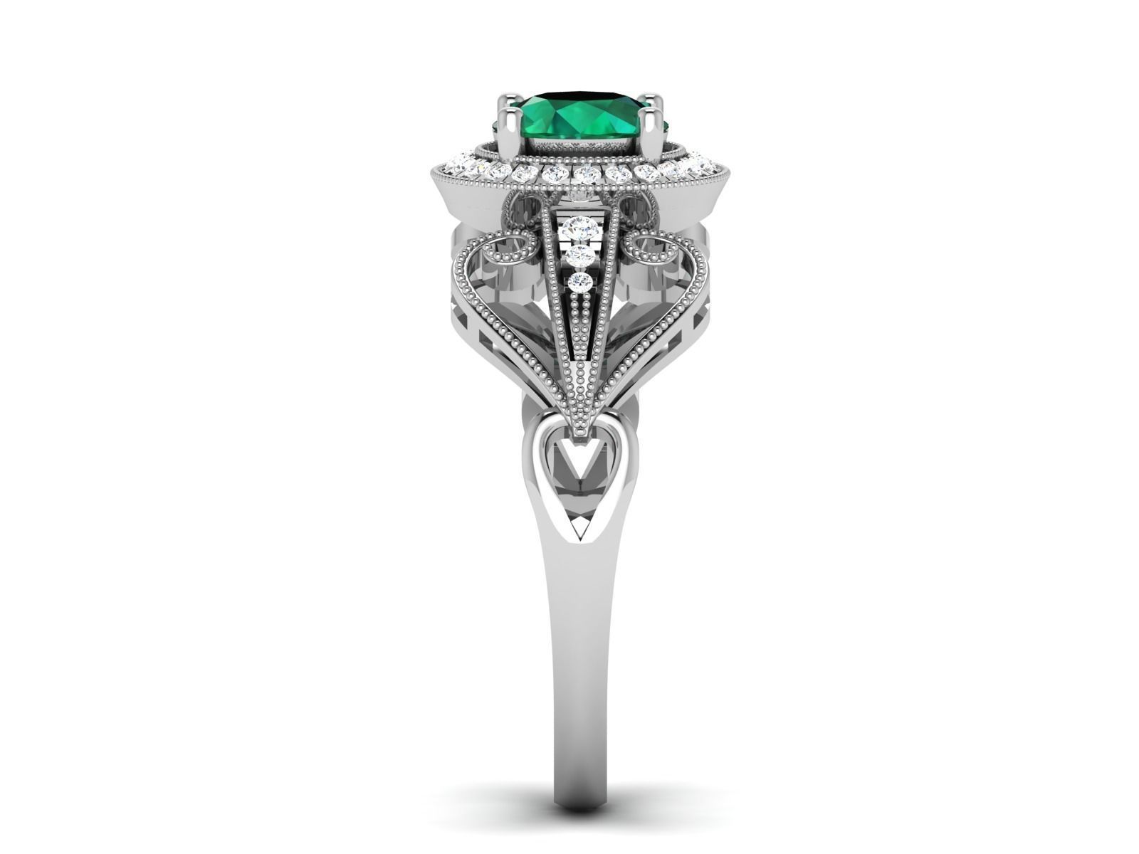 Solitaire ring 3dm stl render detail 3D print model 3D print model_11