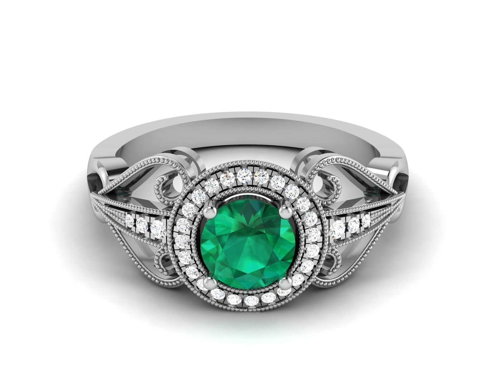 Solitaire ring 3dm stl render detail 3D print model 3D print model_4