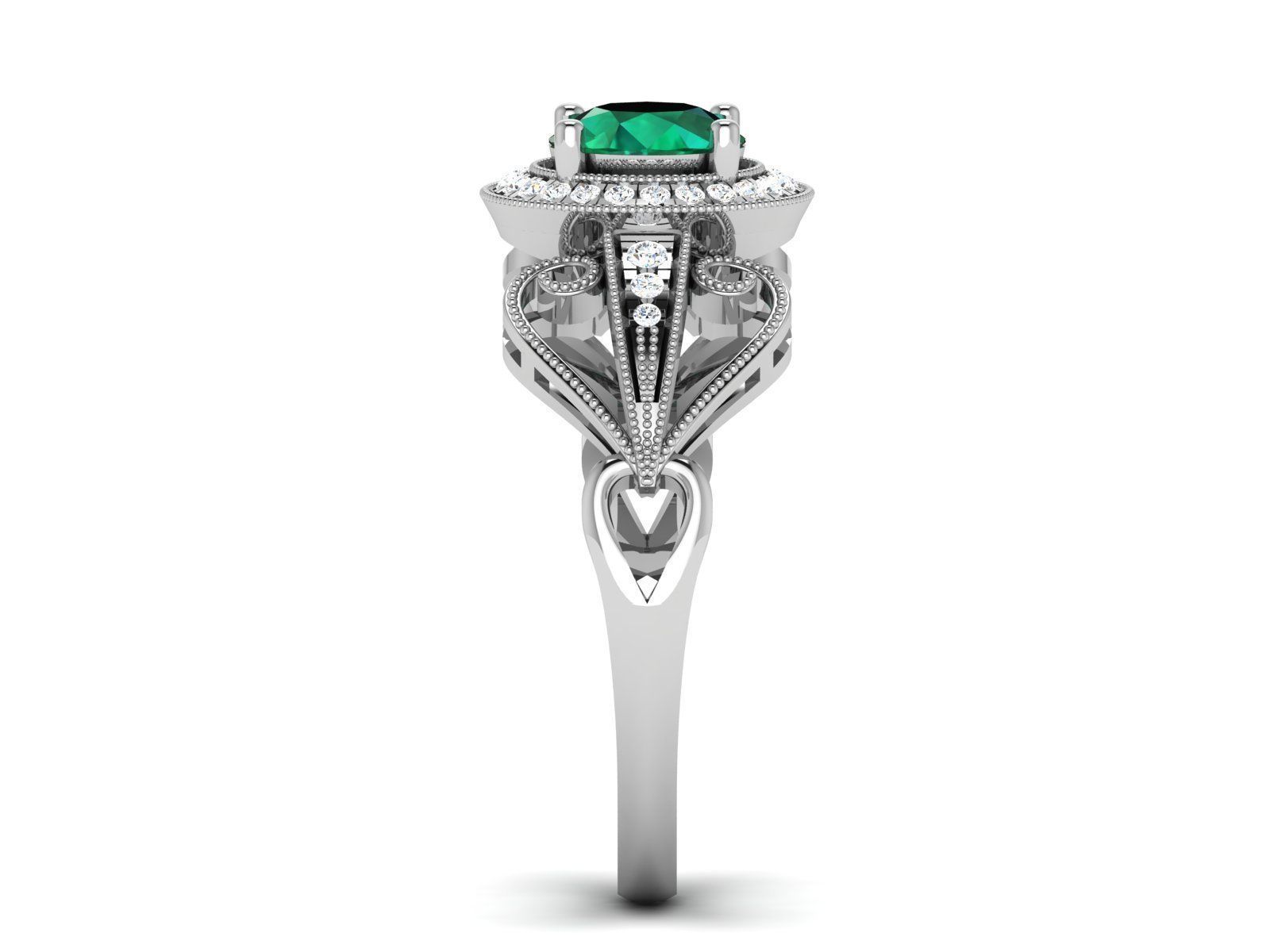 Solitaire ring 3dm stl render detail 3D print model 3D print model_10