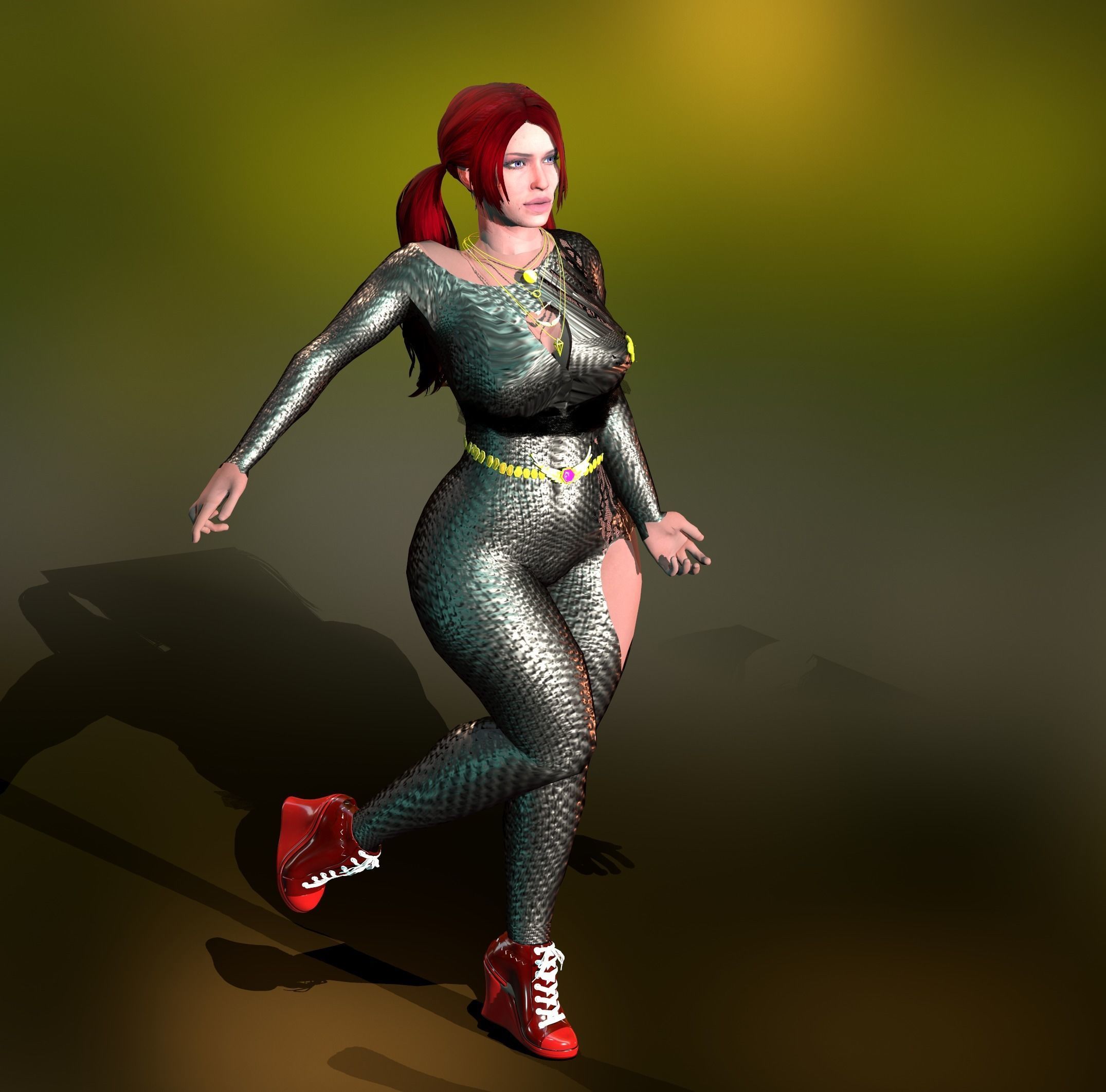 helina catsuits Low-poly 3D model_13