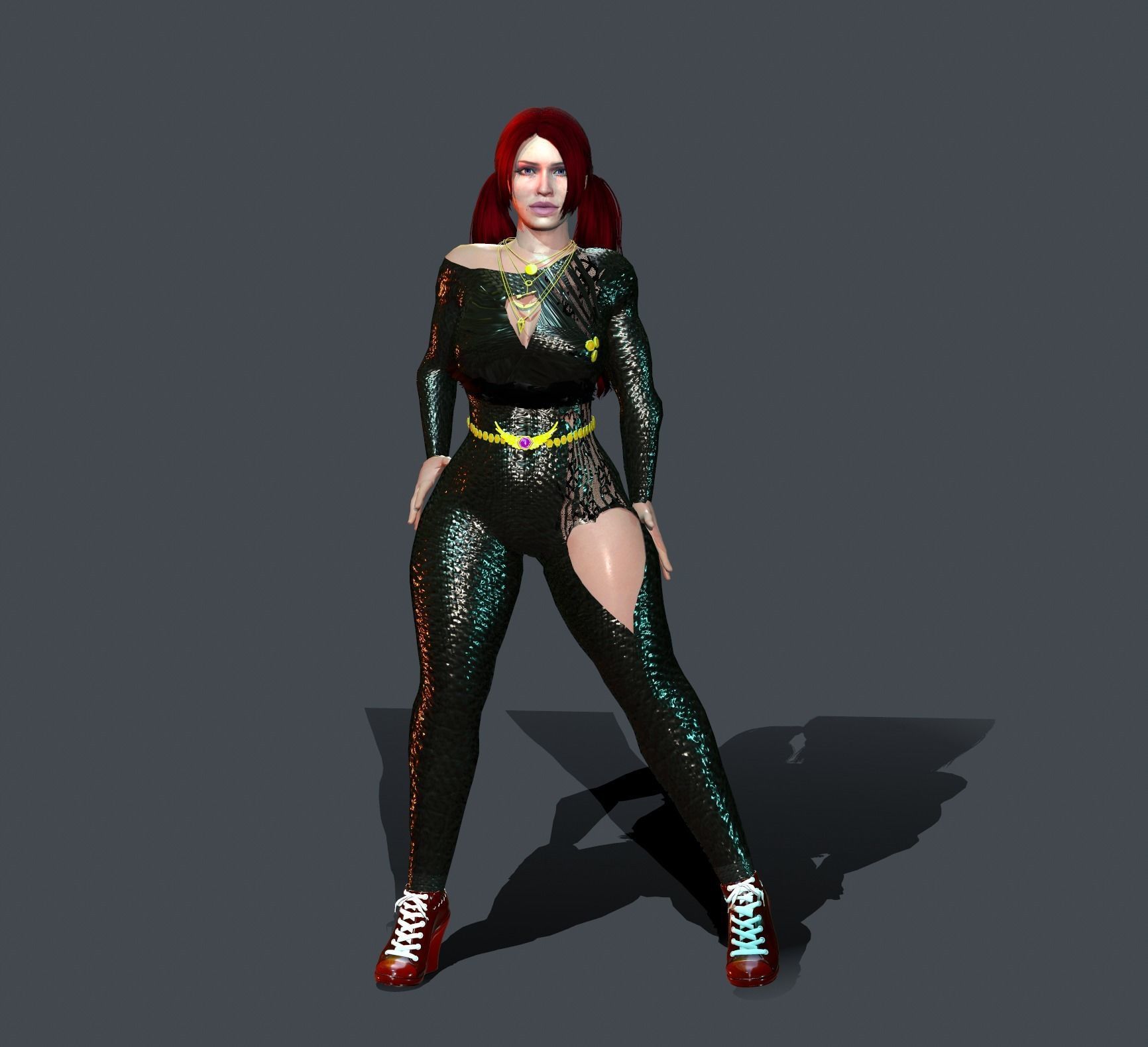 helina catsuits Low-poly 3D model_10