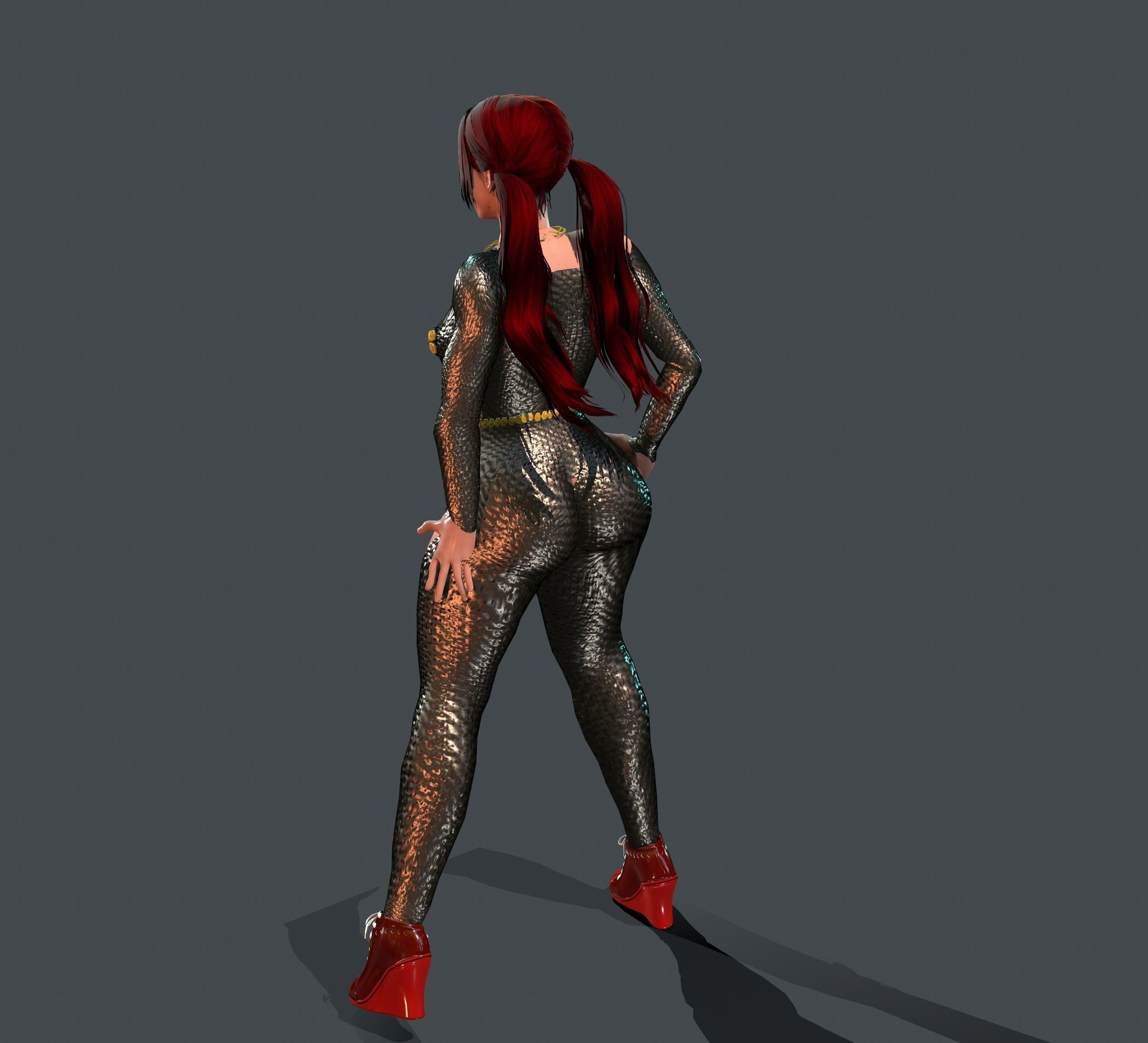 helina catsuits Low-poly 3D model_12