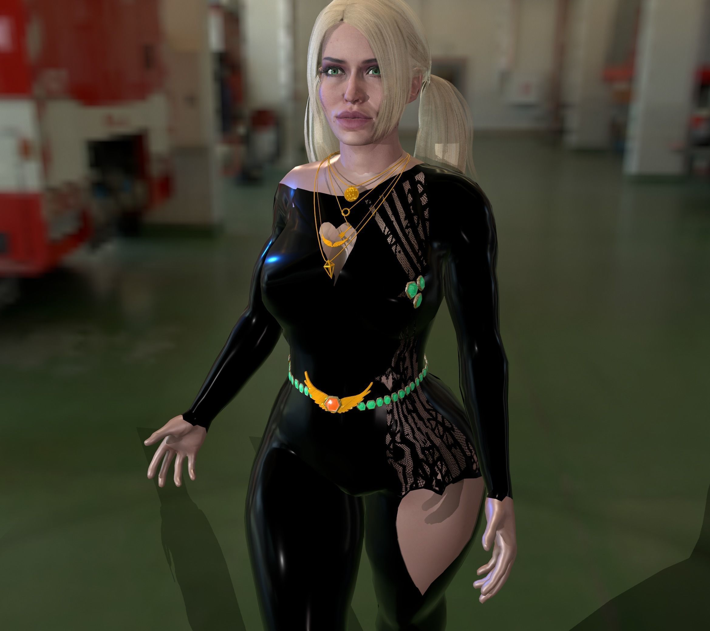 helina catsuits Low-poly 3D model_5