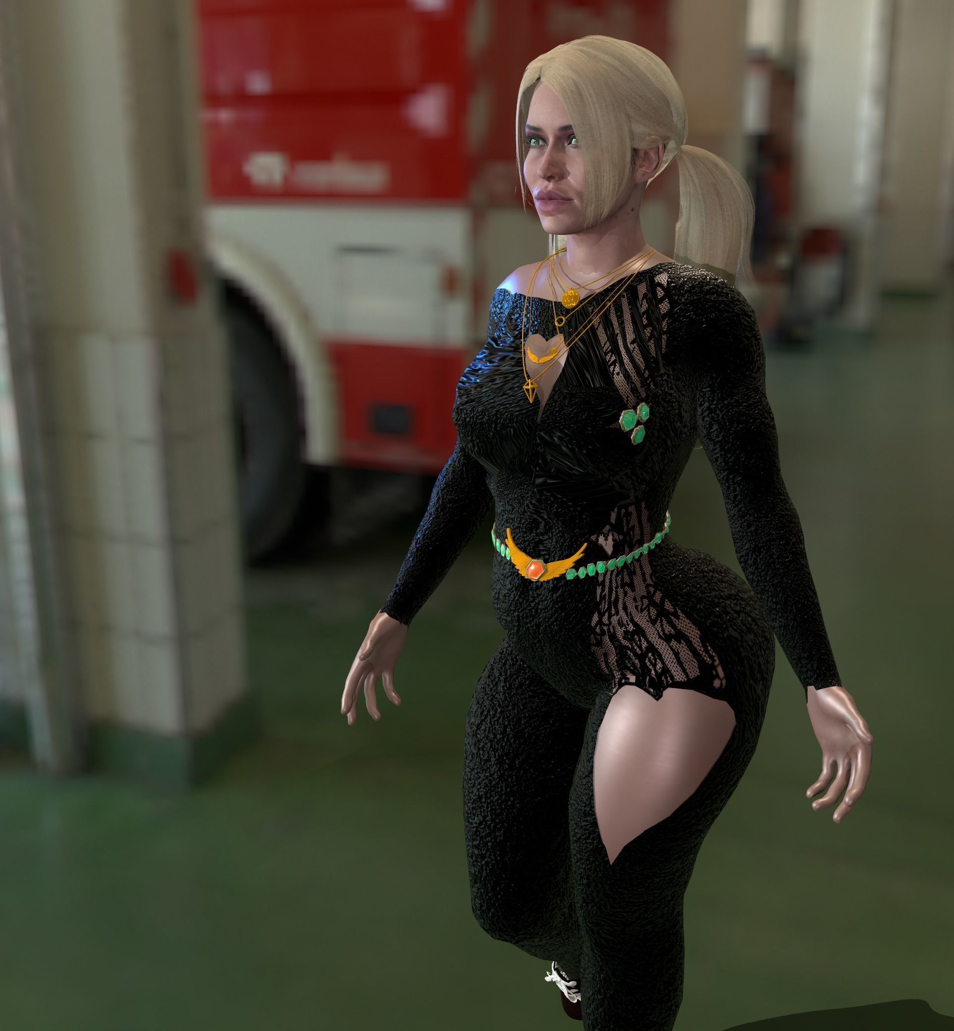 helina catsuits Low-poly 3D model_3