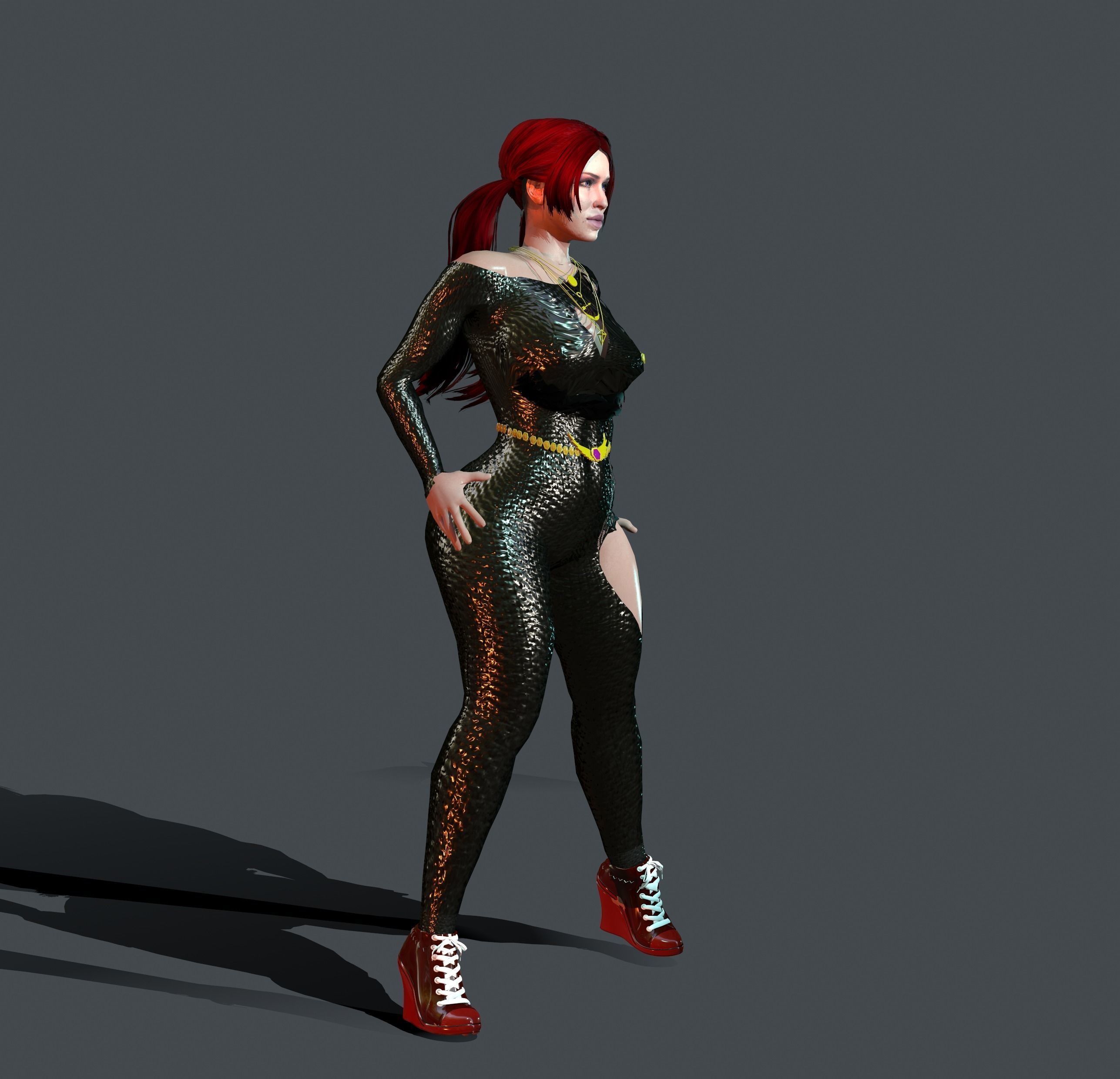 helina catsuits Low-poly 3D model_11