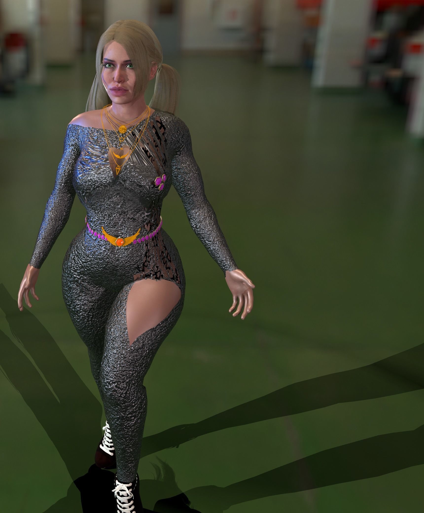helina catsuits Low-poly 3D model_14
