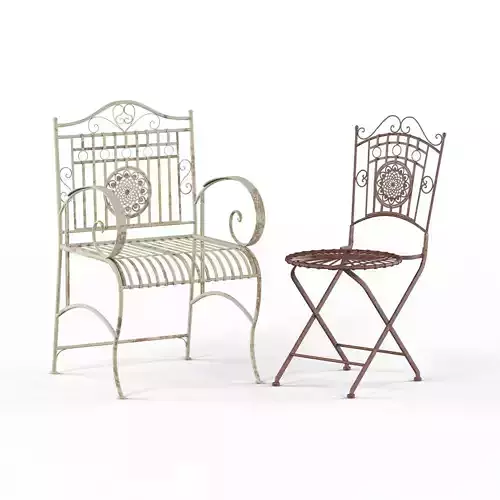 Maison Rouge Tennyson Distressed White Rustic Garden Chair