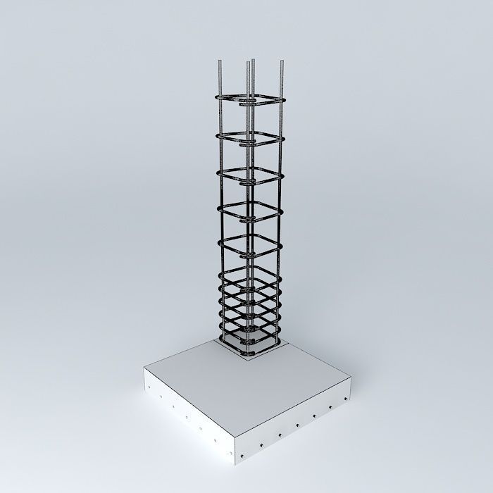 footing metal tower Free 3D model_3
