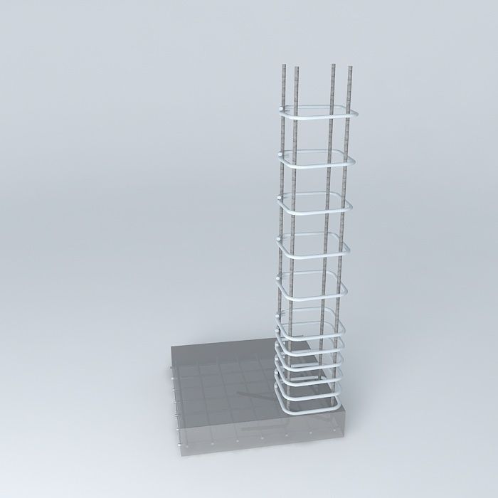 footing metal tower Free 3D model_2