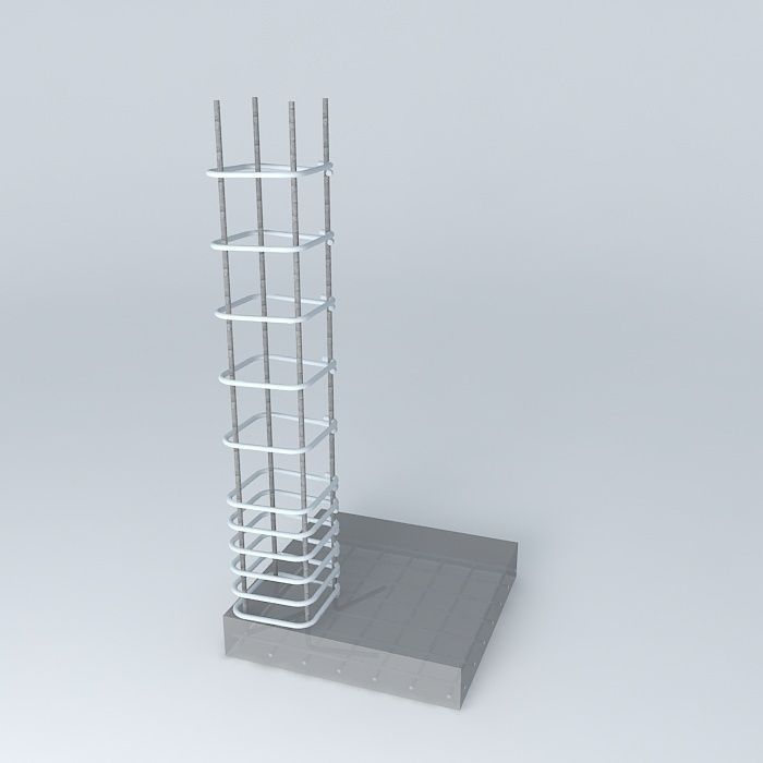 footing metal tower Free 3D model_1