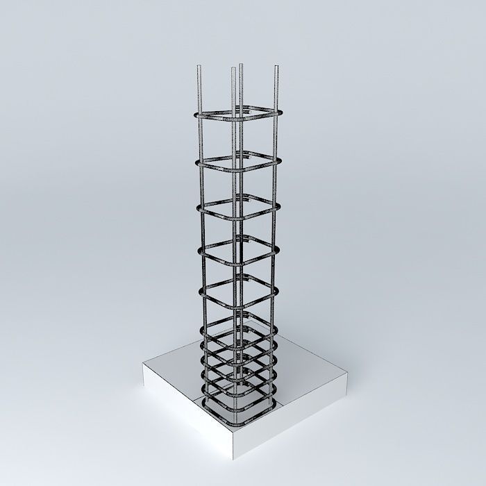 footing metal tower Free 3D model_4