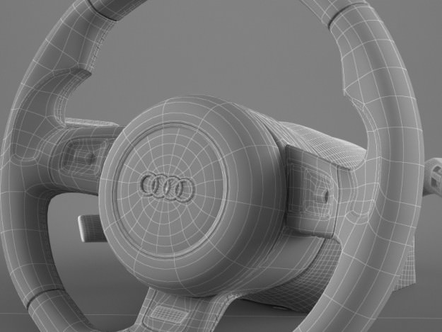 Steering Wheel Audi TT RS 3D model_3