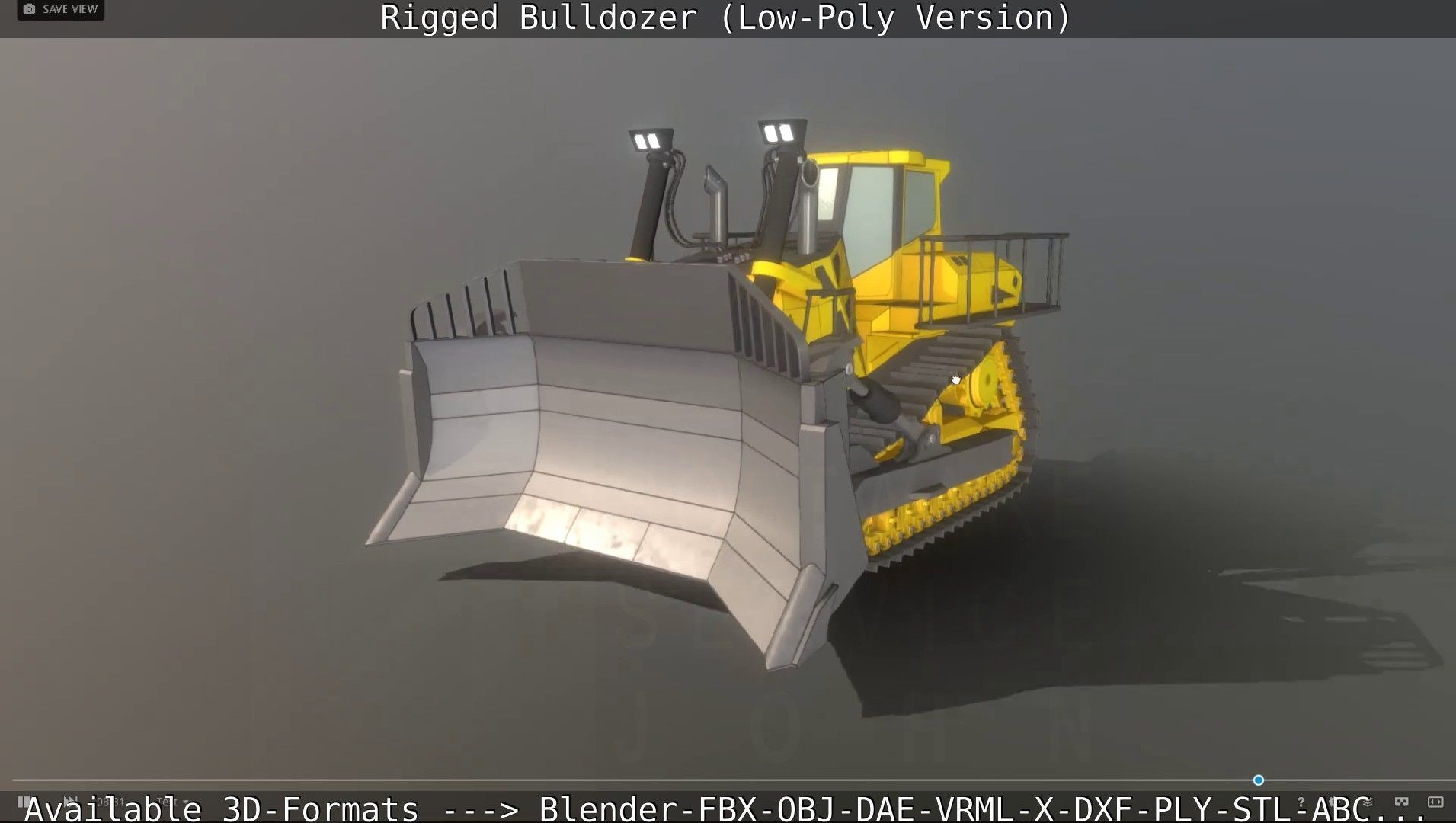 Bulldozer Rigged and Animated- Low-Poly Version Low-poly 3D model_70