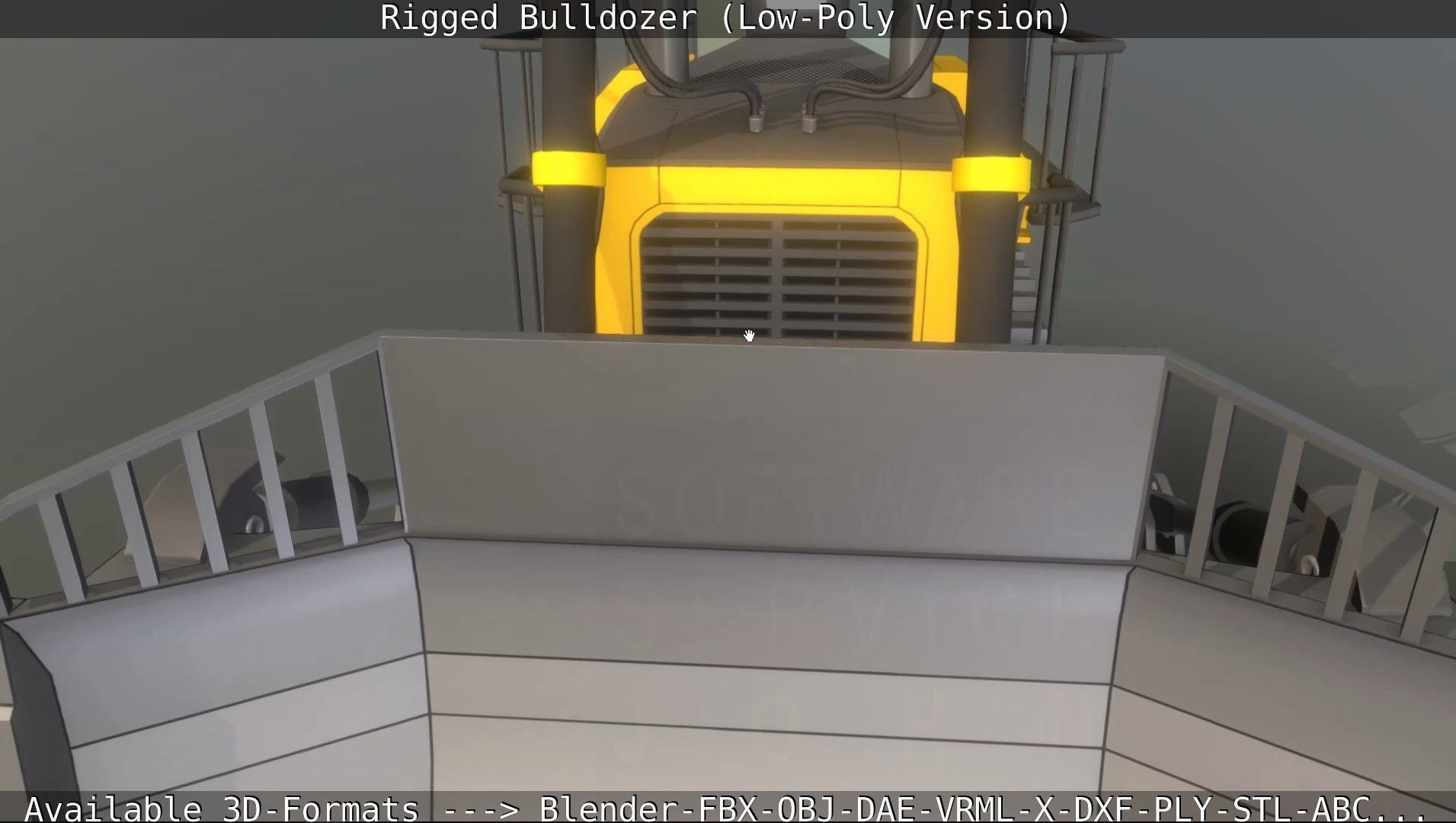 Bulldozer Rigged and Animated- Low-Poly Version Low-poly 3D model_91