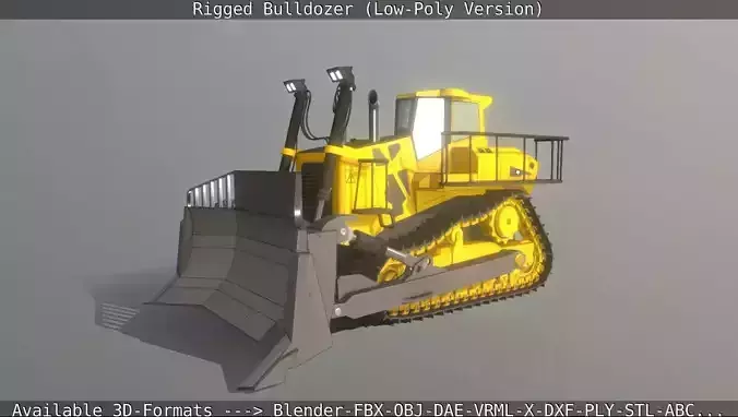 Bulldozer Rigged and Animated- Low-Poly Version Low-poly 3D model