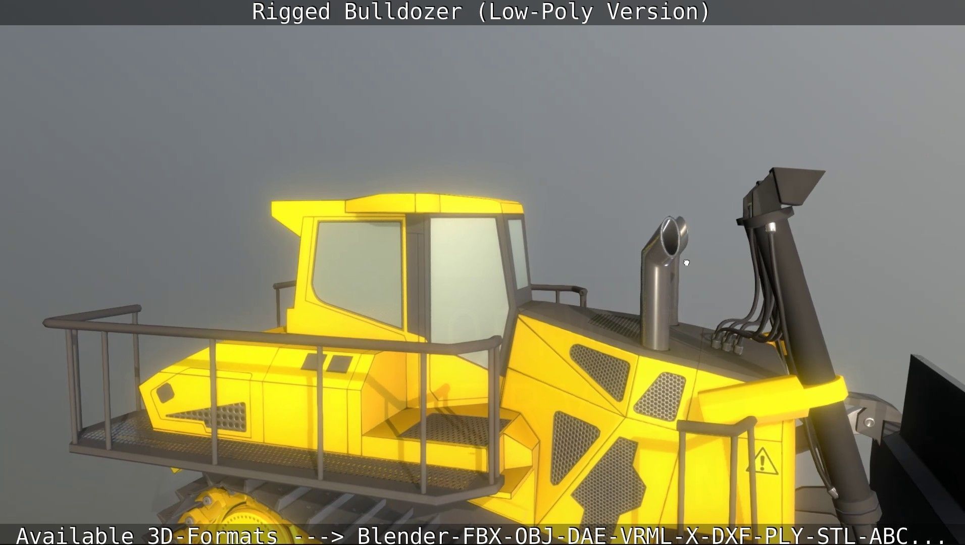 Bulldozer Rigged and Animated- Low-Poly Version Low-poly 3D model_105