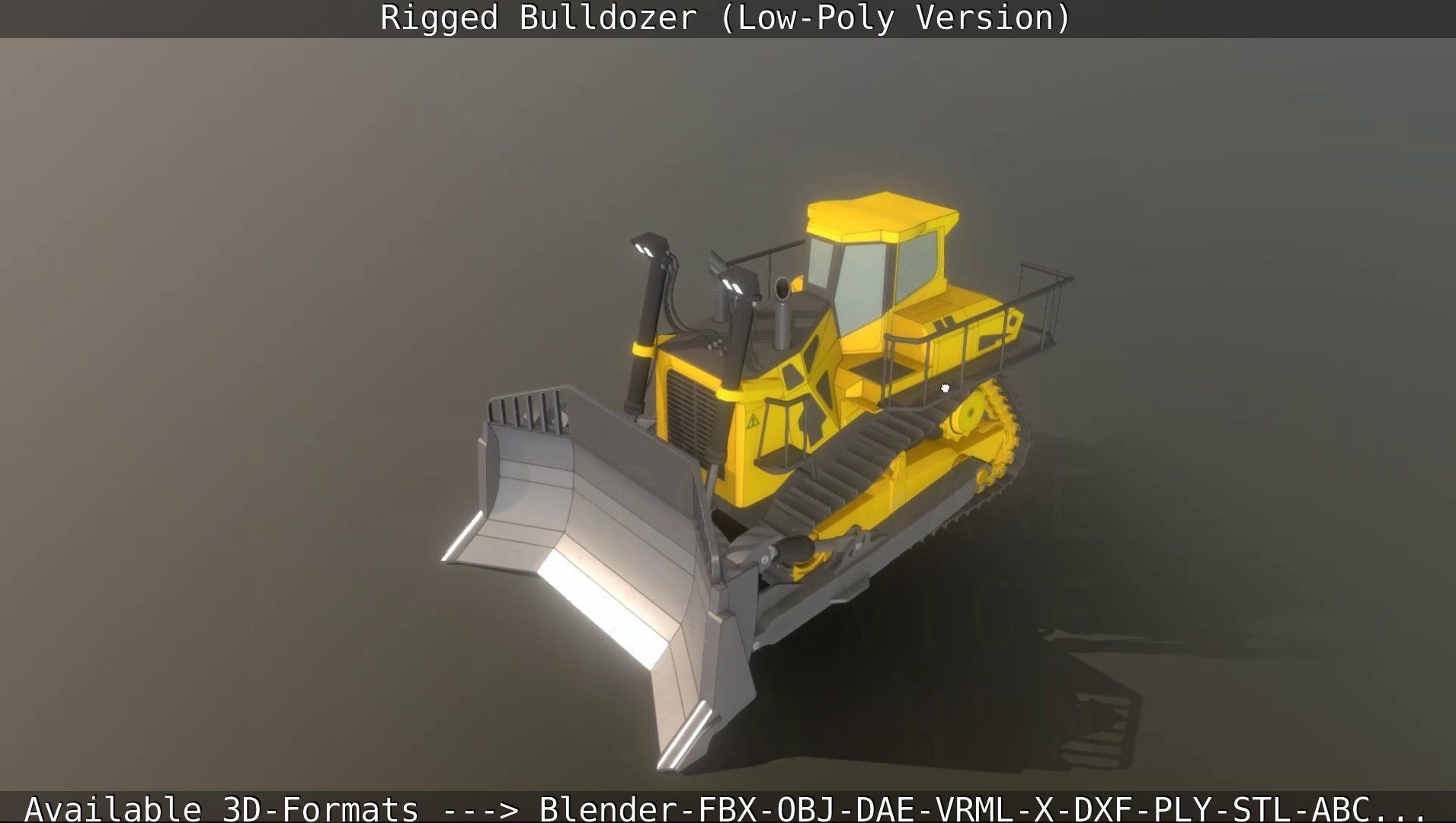 Bulldozer Rigged and Animated- Low-Poly Version Low-poly 3D model_64