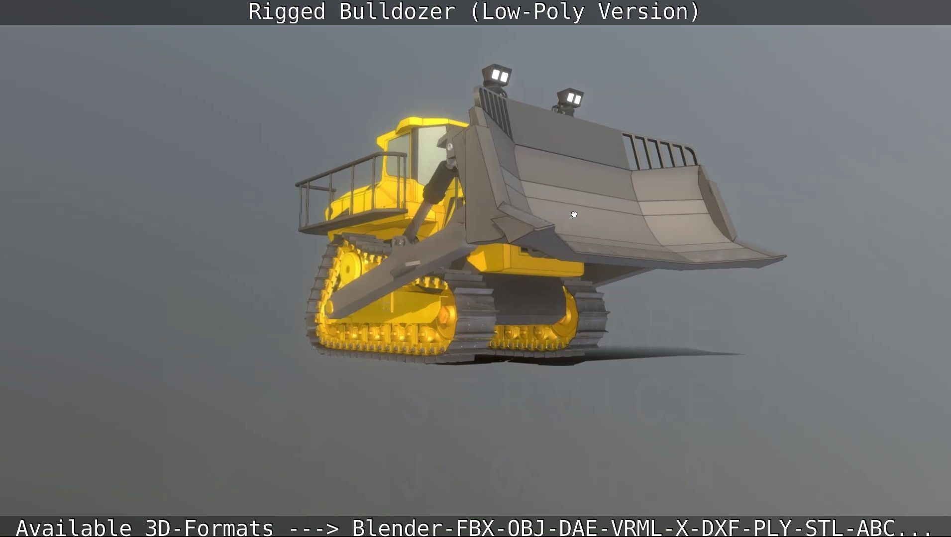 Bulldozer Rigged and Animated- Low-Poly Version Low-poly 3D model_110