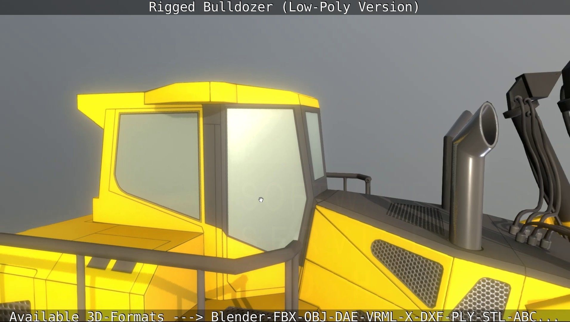 Bulldozer Rigged and Animated- Low-Poly Version Low-poly 3D model_101